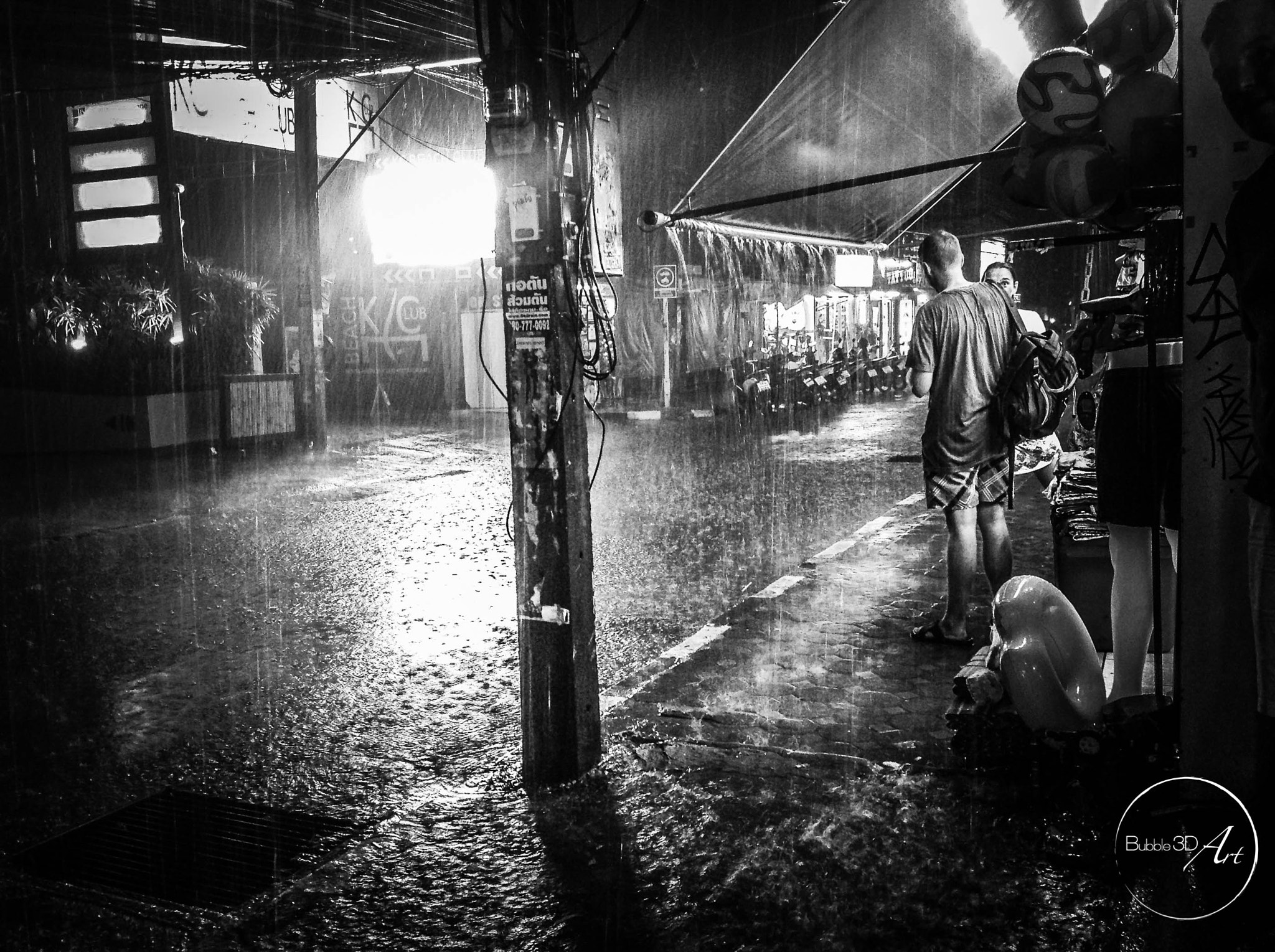 iPad back camera 4.28mm f/2.4 sample photo. Kho samui rainning street photography