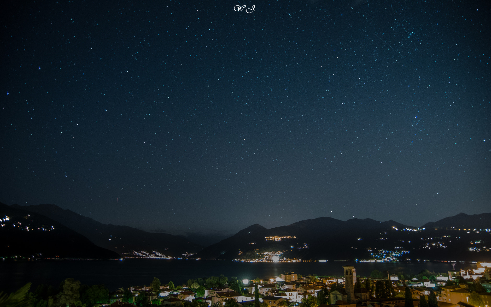Sony ILCA-77M2 sample photo. Stars over lake maggiore photography