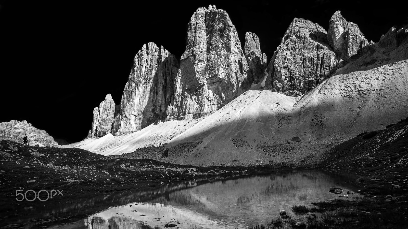 Canon EF 17-35mm f/2.8L sample photo. The lone hiker & tre cime di lavaredo photography
