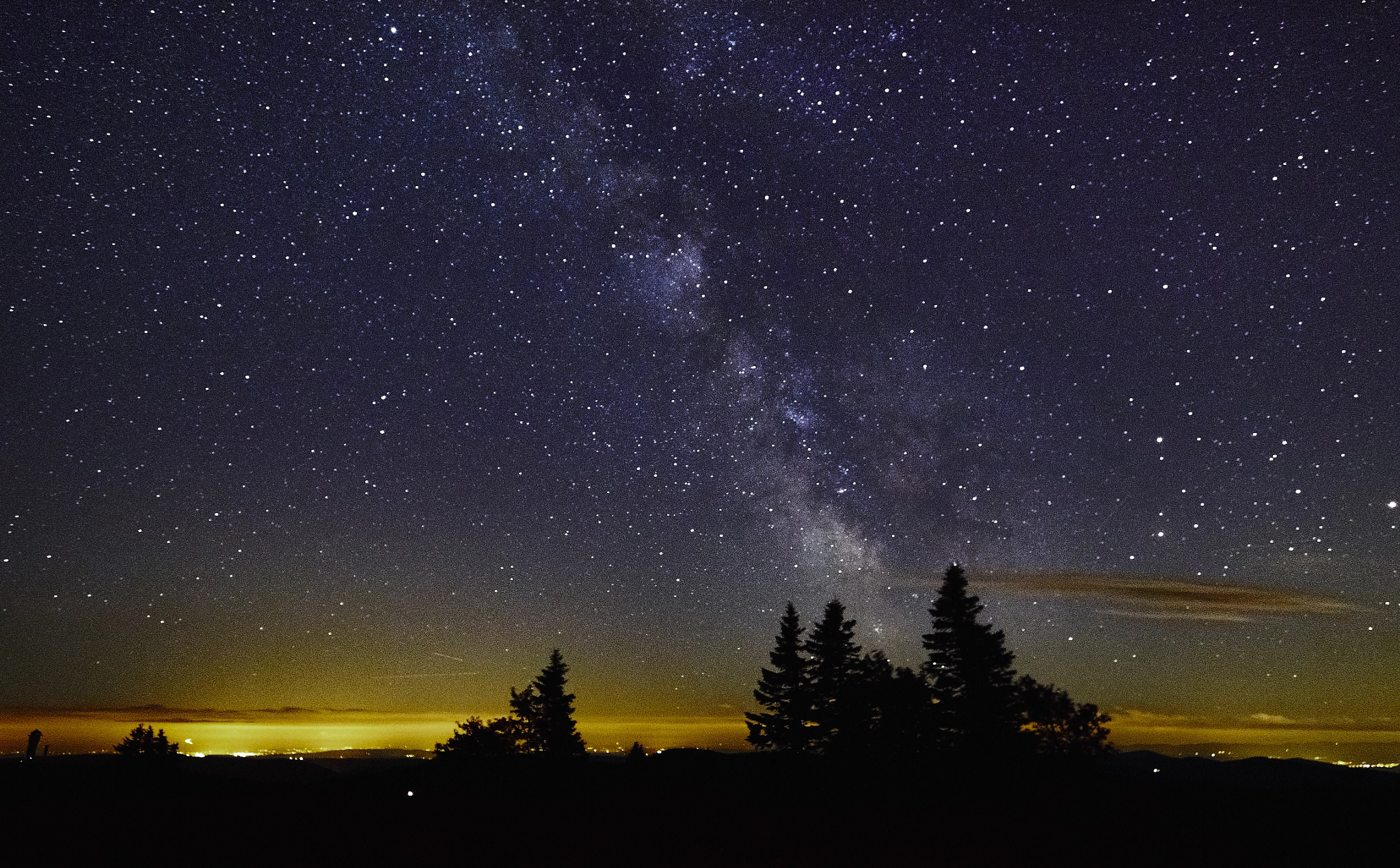 Olympus OM-D E-M1 sample photo. Milky way and stone light pollution photography