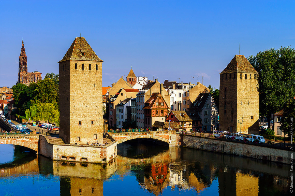 Sony a99 II sample photo. Old historical center of strasbourg. fortress towers and briges photography