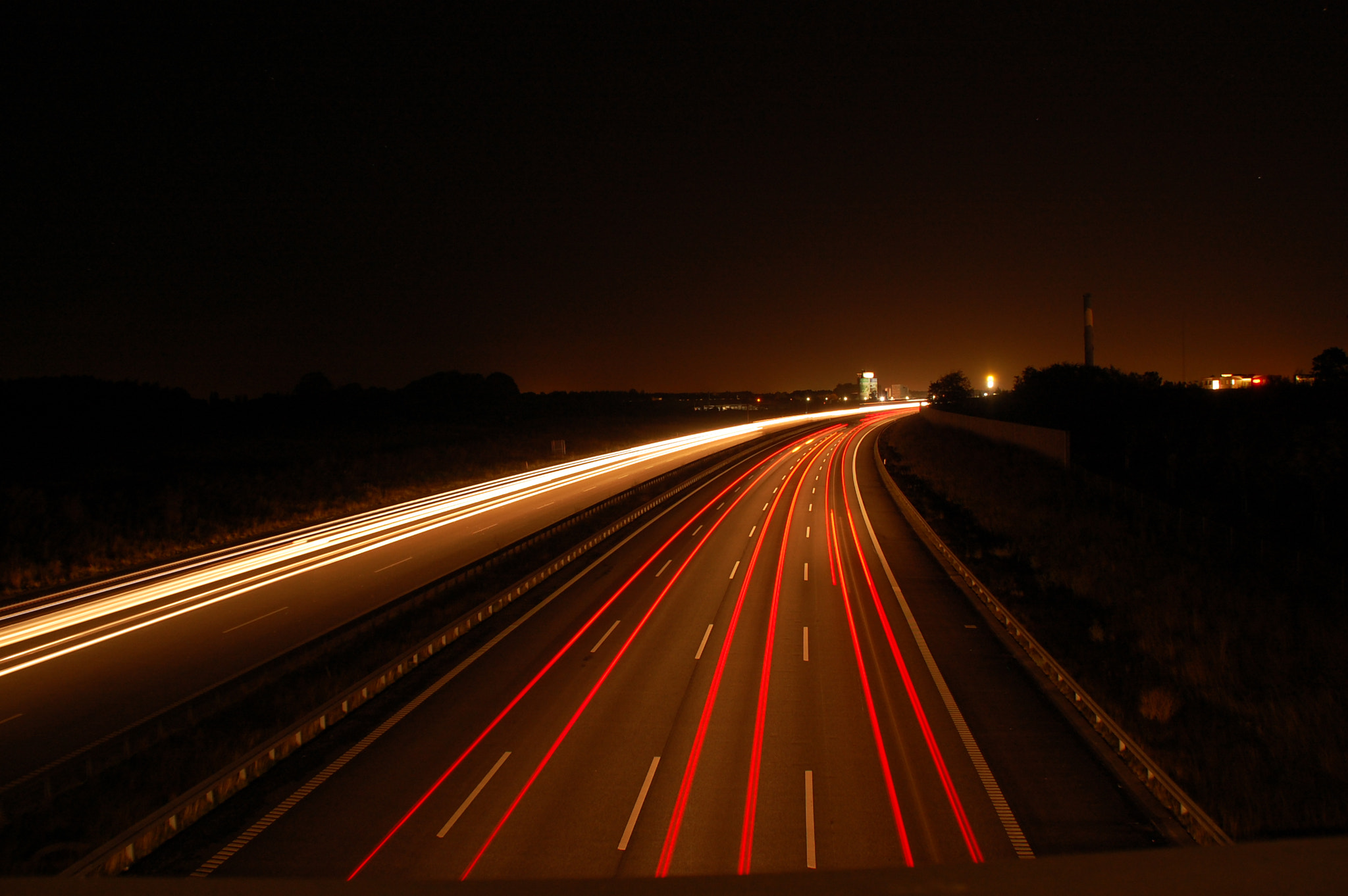 Nikon D40 sample photo. Highway at a cloudy night photography