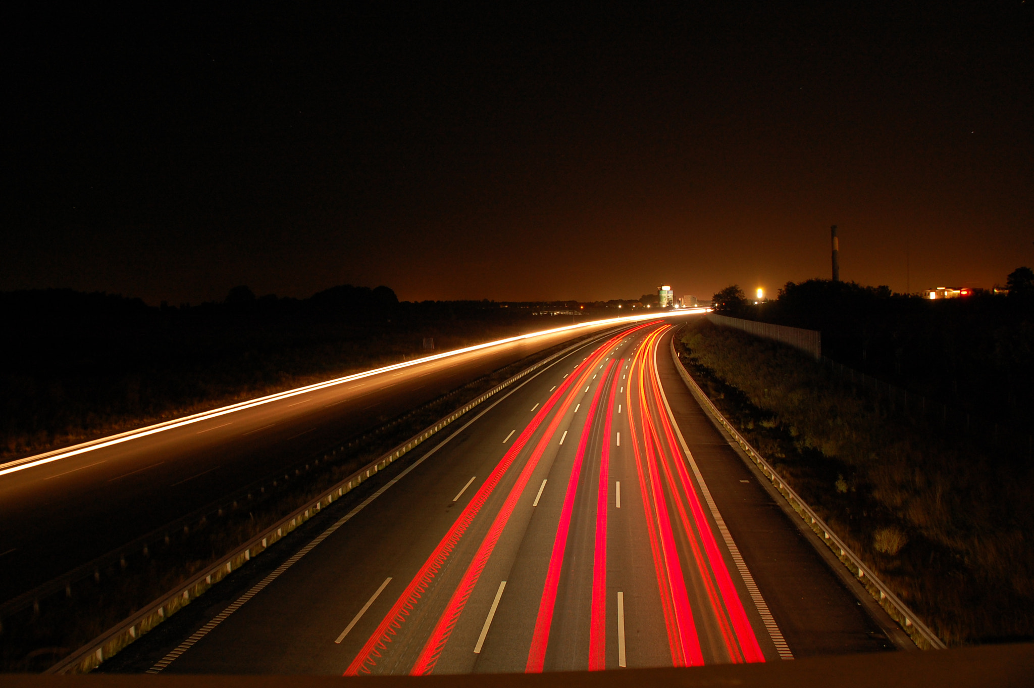 Nikon D40 sample photo. Highway at a cloudy noght photography