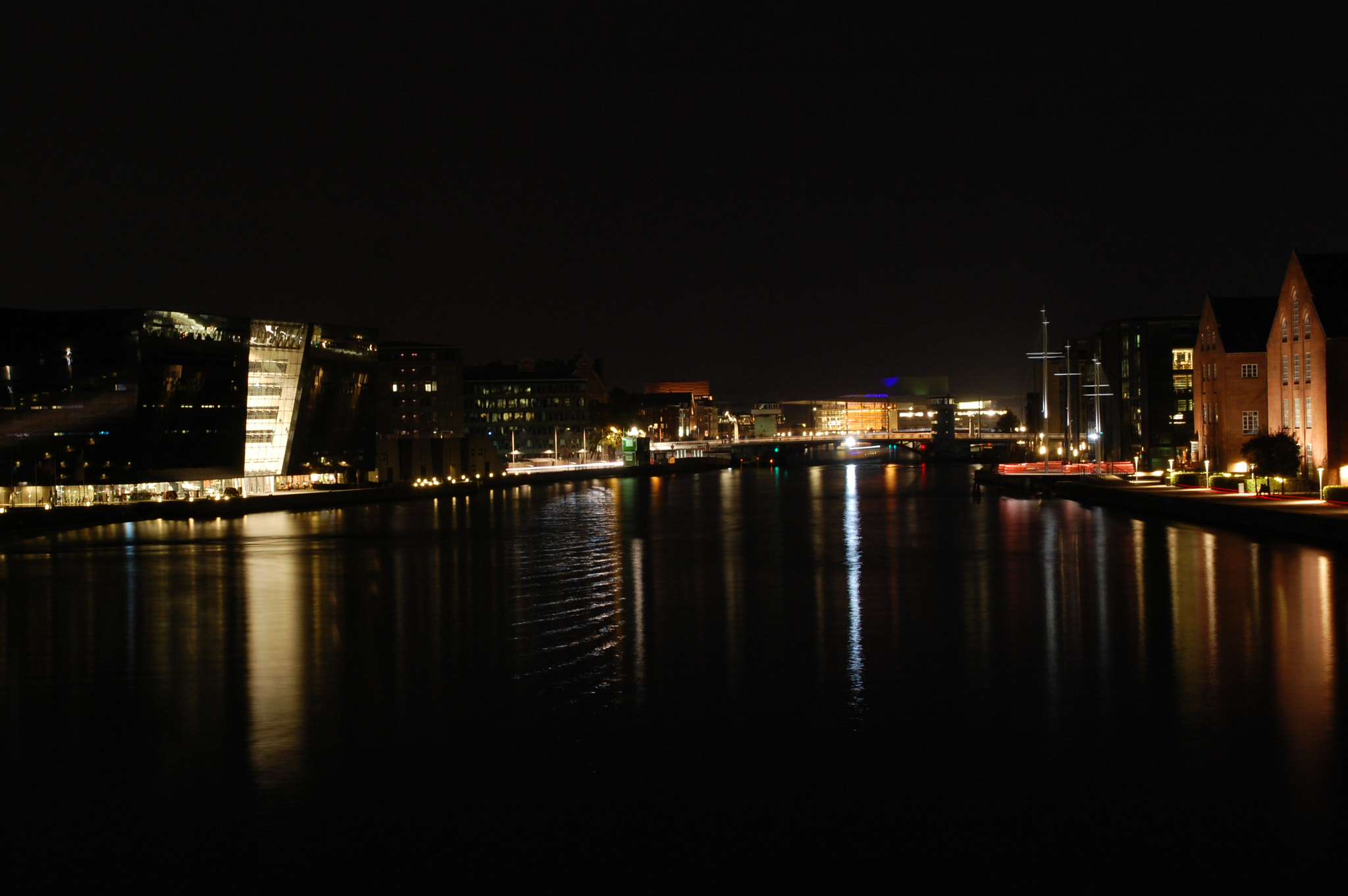 Nikon D40 sample photo. Copenhagen reflection by night #1 photography