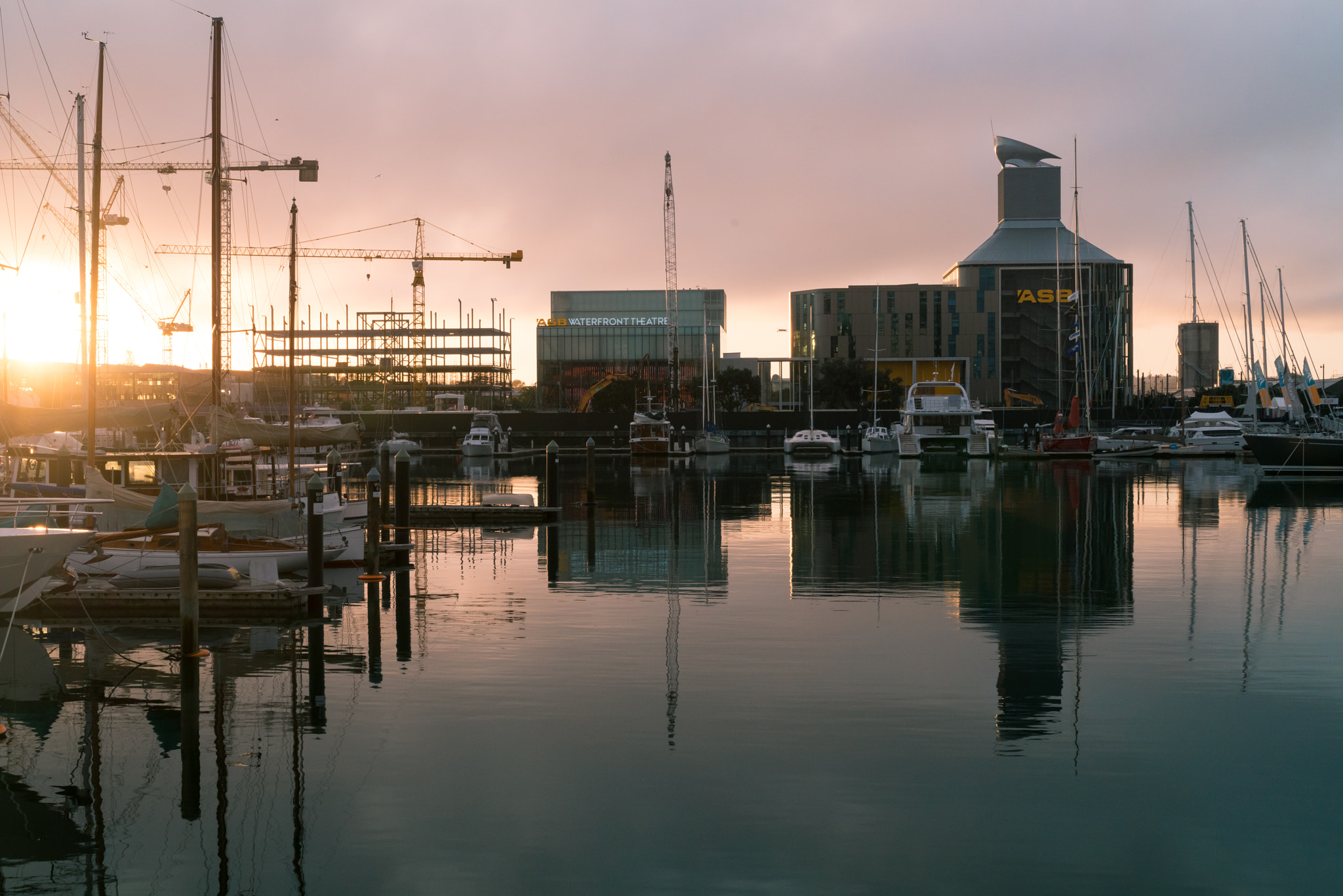 Sony a7R II sample photo. Sunset over viaduct harbour photography