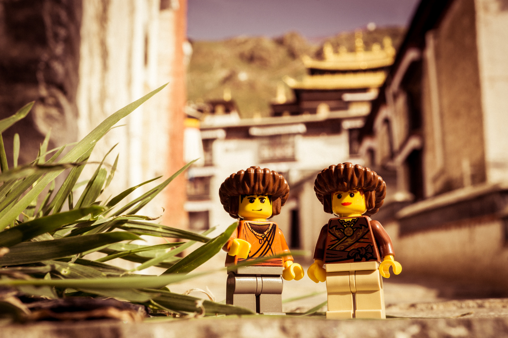 Sony a5100 + Sony E 30mm F3.5 Macro sample photo. Lego sherpa's at tashilumpo temple photography