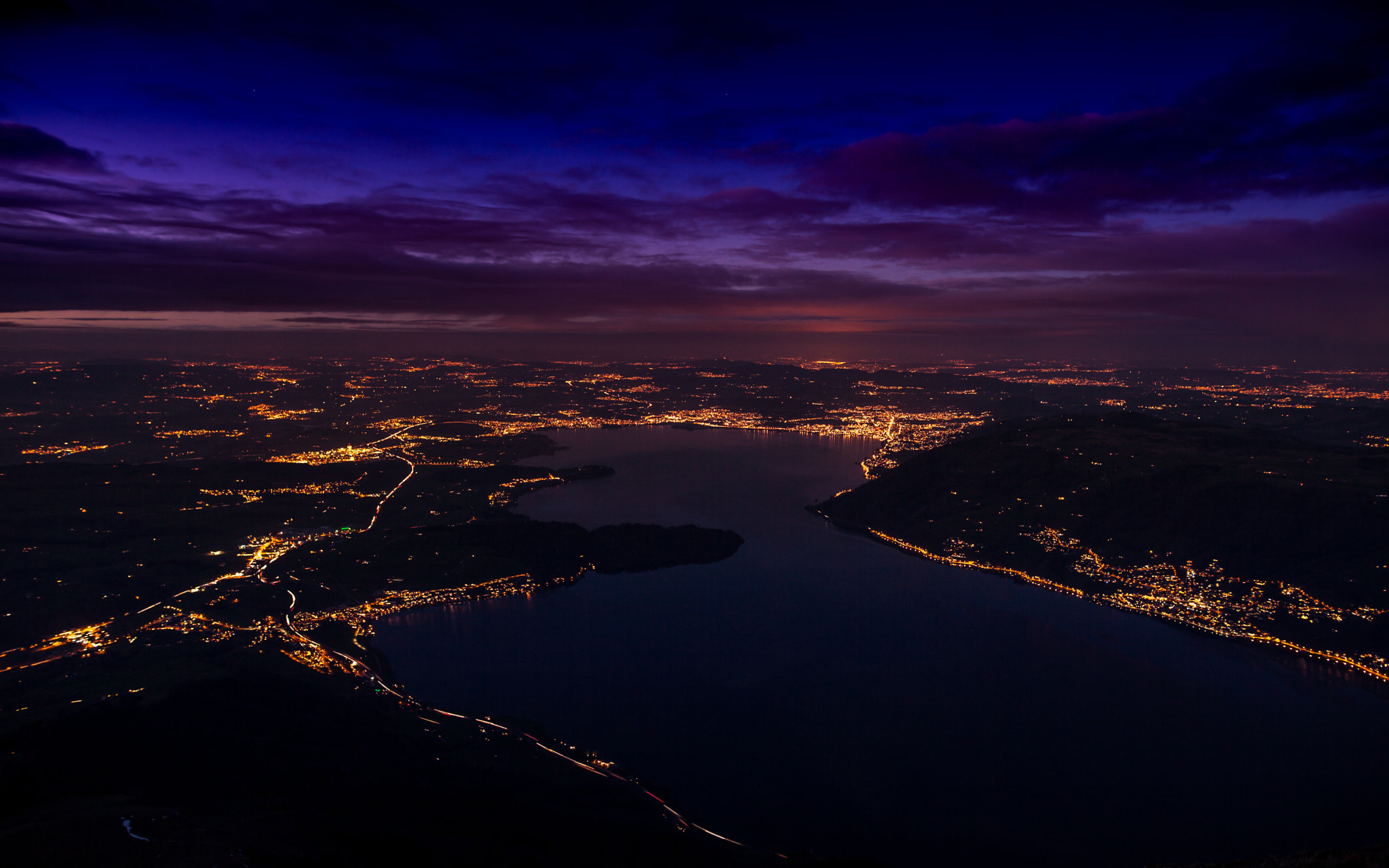 Sigma 24mm F1.4 DG HSM Art sample photo. Zugersee in der nacht photography