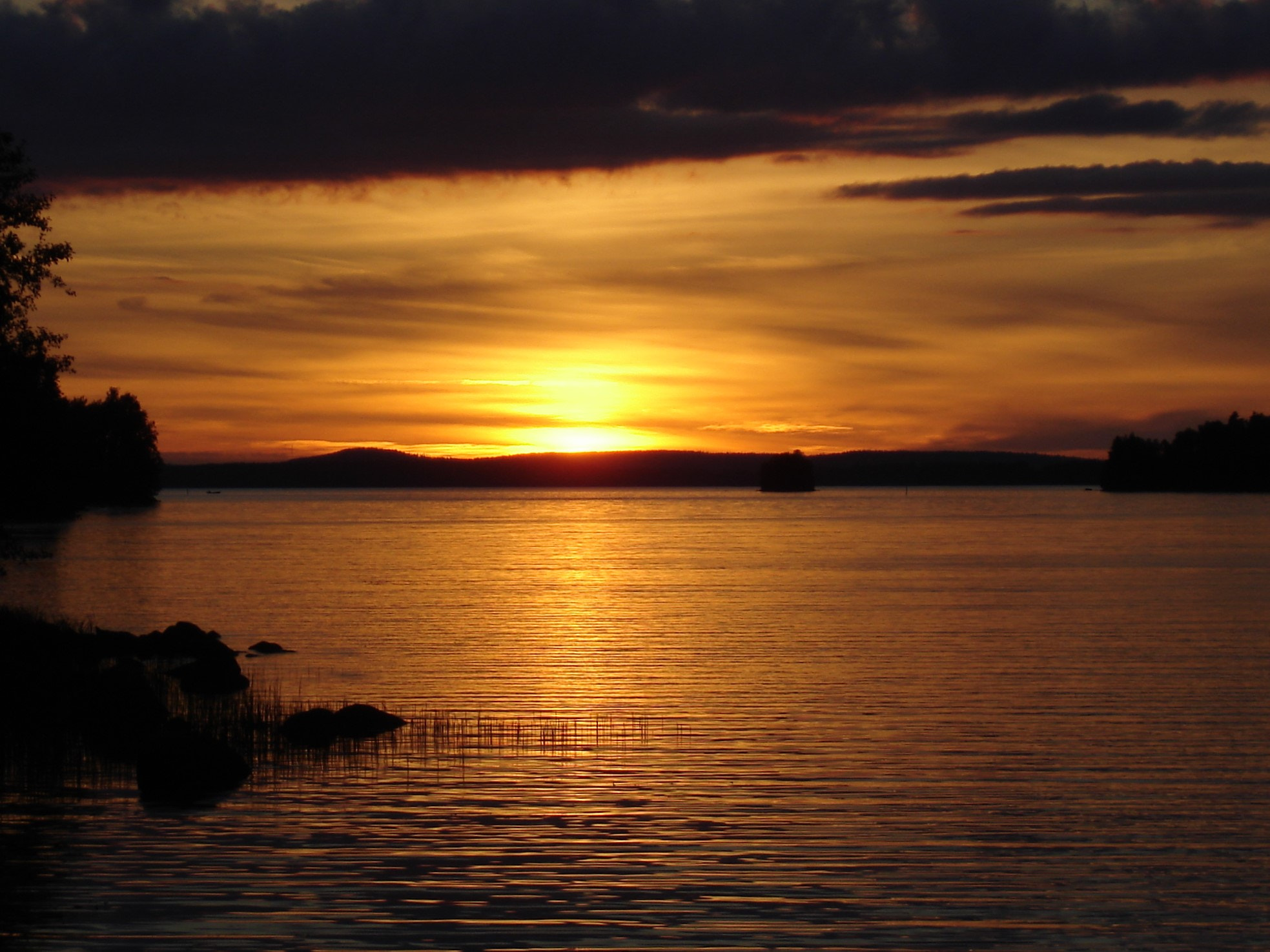 Sony DSC-W5 sample photo. Sunset over lake längelmävesi, finland photography
