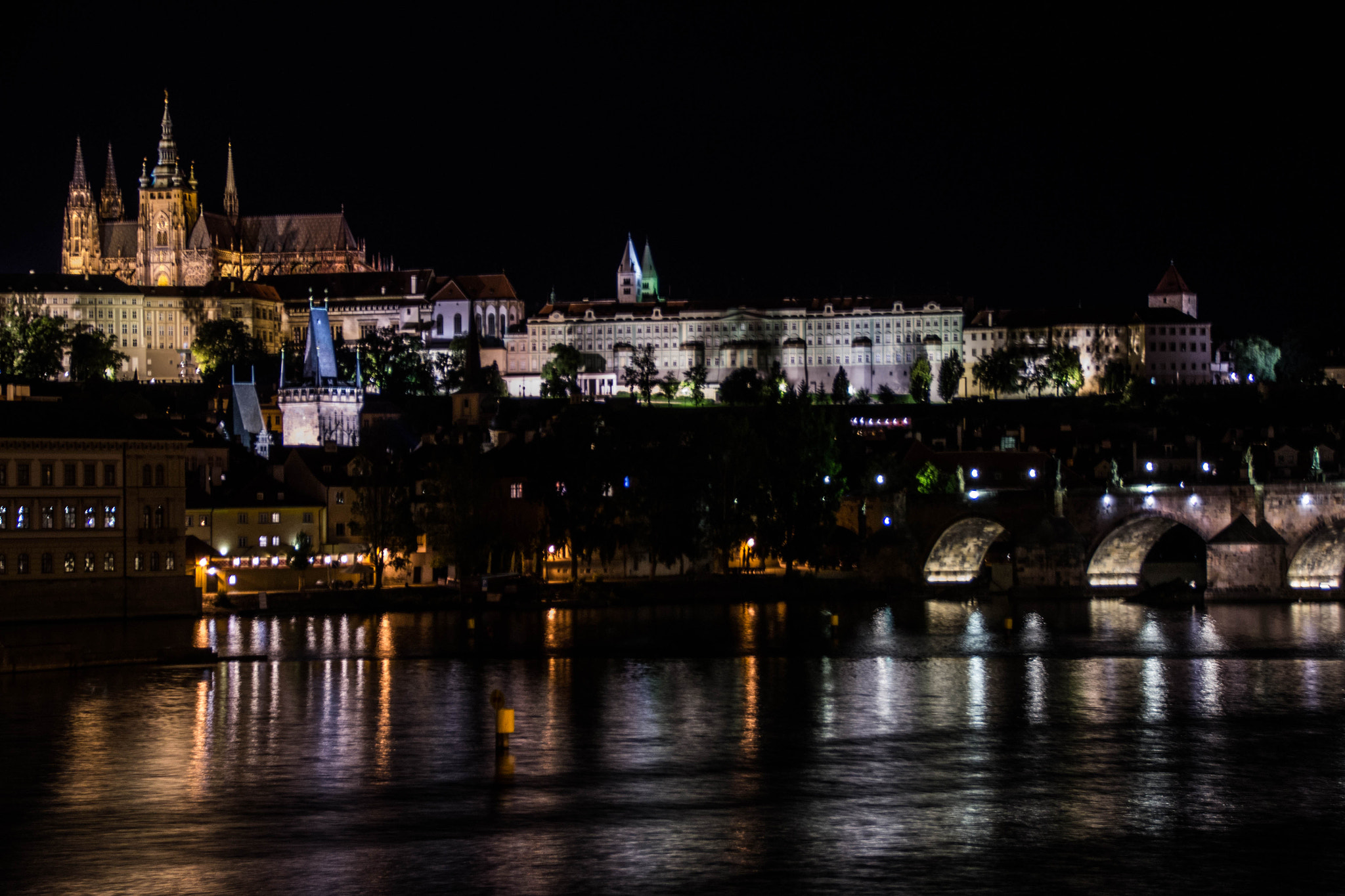 Nikon D3100 + Sigma 18-200mm F3.5-6.3 II DC OS HSM sample photo. Praha by night photography