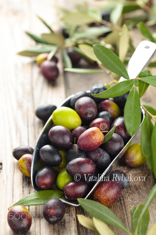 Canon EOS 5D Mark II + Canon EF 100mm F2.8L Macro IS USM sample photo. Fresh olives in scoop. photography