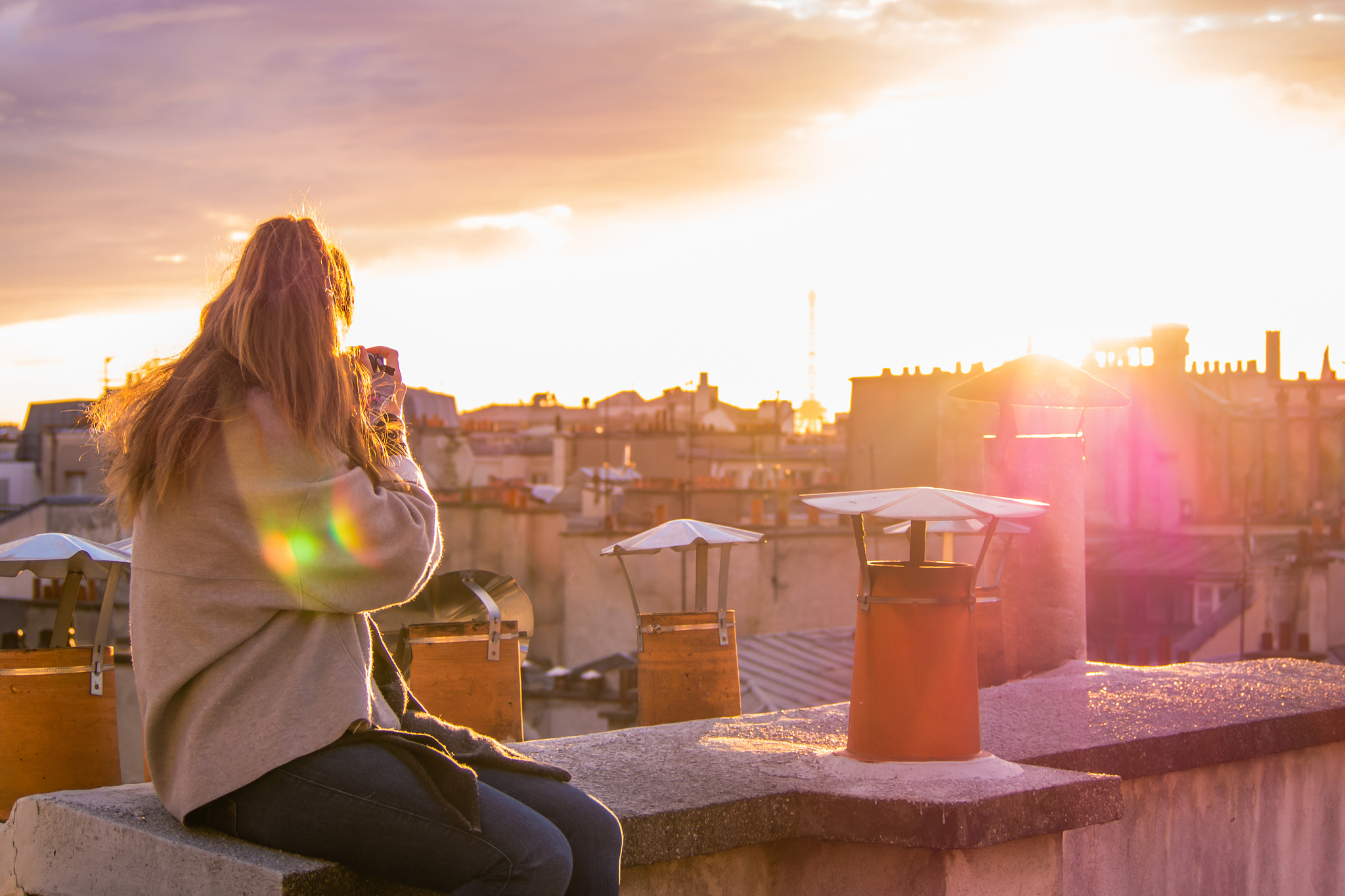 Olympus PEN E-PL7 sample photo. Paris roof top photography