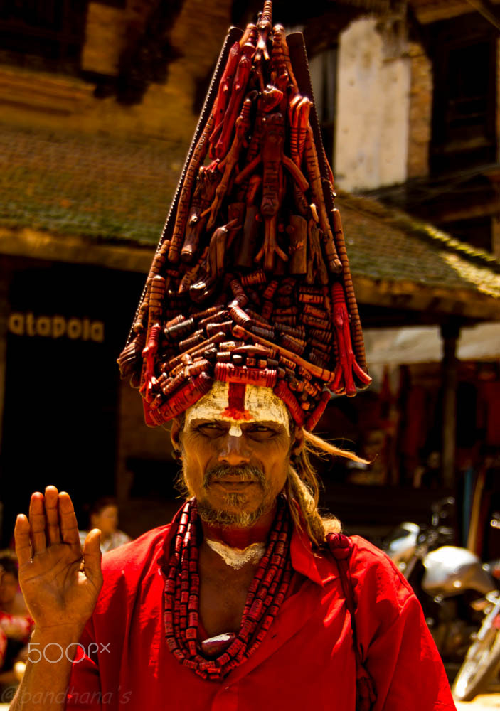 Canon EOS 550D (EOS Rebel T2i / EOS Kiss X4) sample photo. The sadhu and his "head gear" .. photography