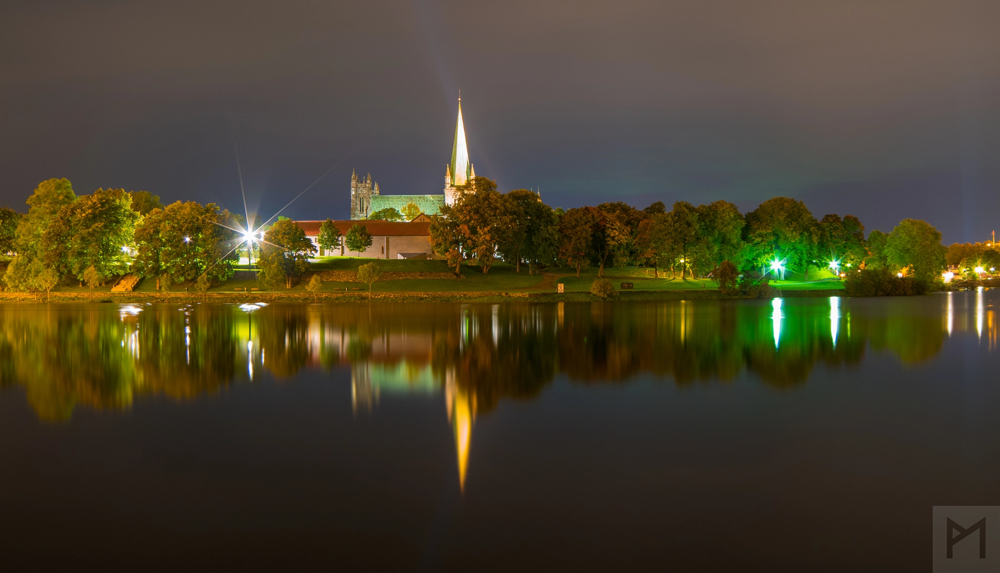 Samyang 14mm F2.8 ED AS IF UMC sample photo. Nidaros cathedral by night photography