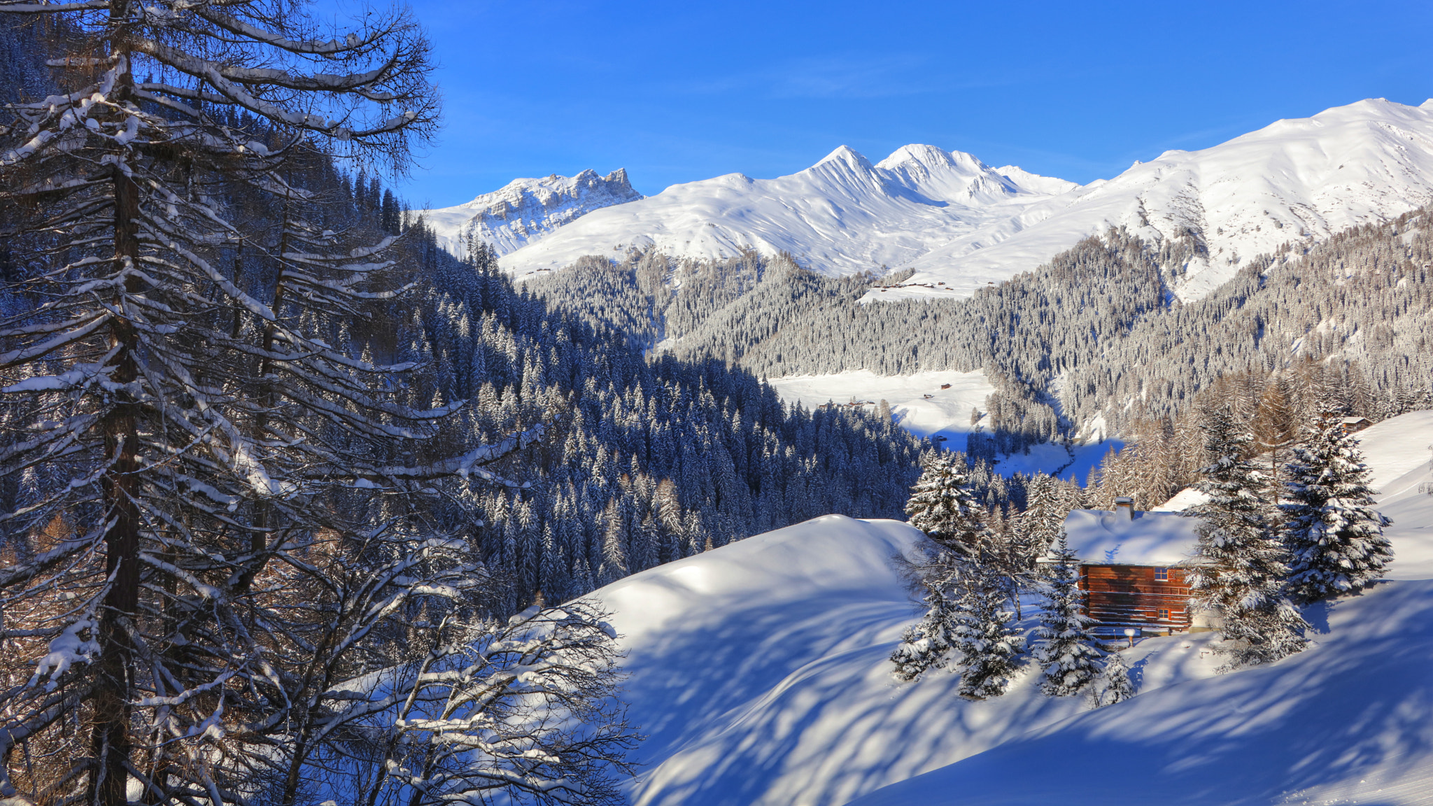 Canon EF 28-300mm F3.5-5.6L IS USM sample photo. Staffelalp mit der amselfluh im weissen winterkleid photography