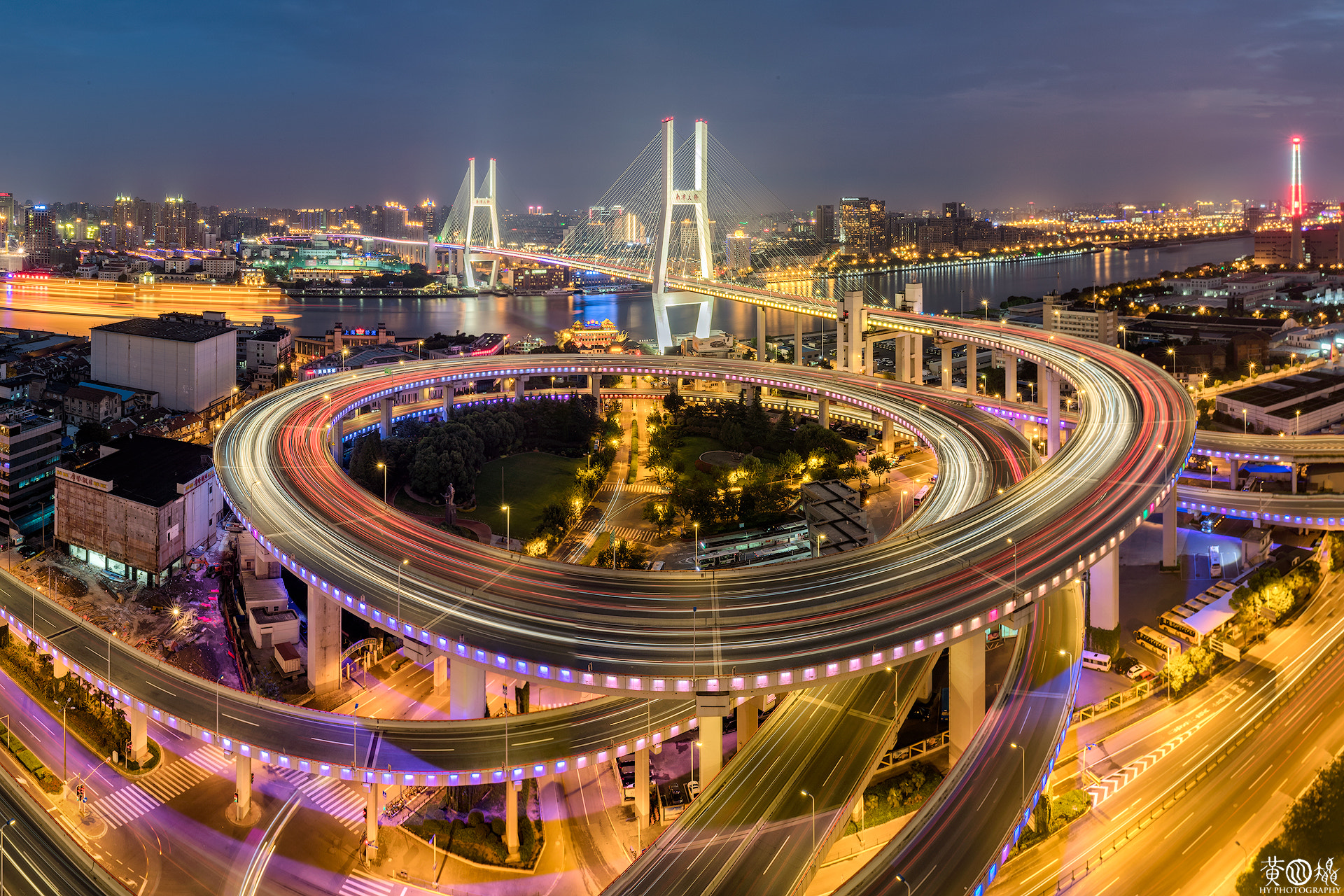 Nikon D5 + Nikon PC-E Nikkor 24mm F3.5D ED Tilt-Shift sample photo. Nanpu bridge photography