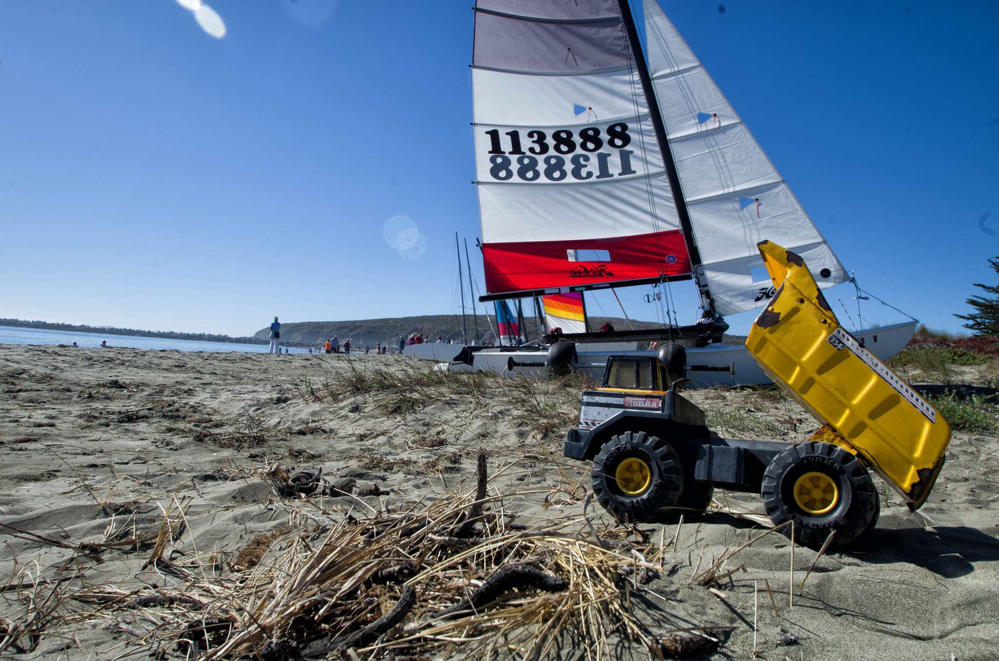 Pentax K-50 sample photo. Truck and boat at doran beach ca #sonomacountyparks photography