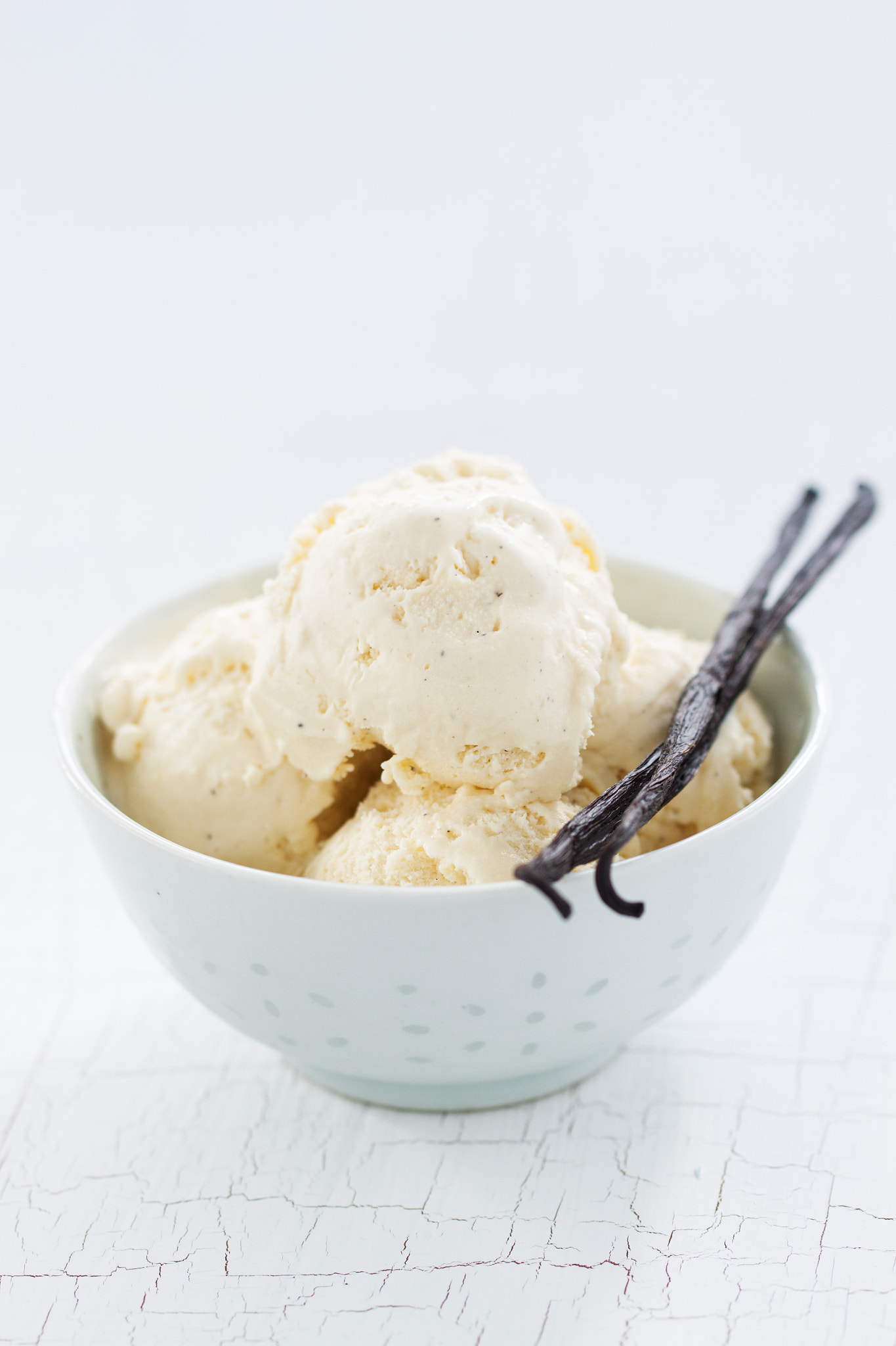 Canon EOS 50D + Canon EF 100mm F2.8L Macro IS USM sample photo. Vanilla ice with vanilla sticks in a bowl, closeup, selective focus photography