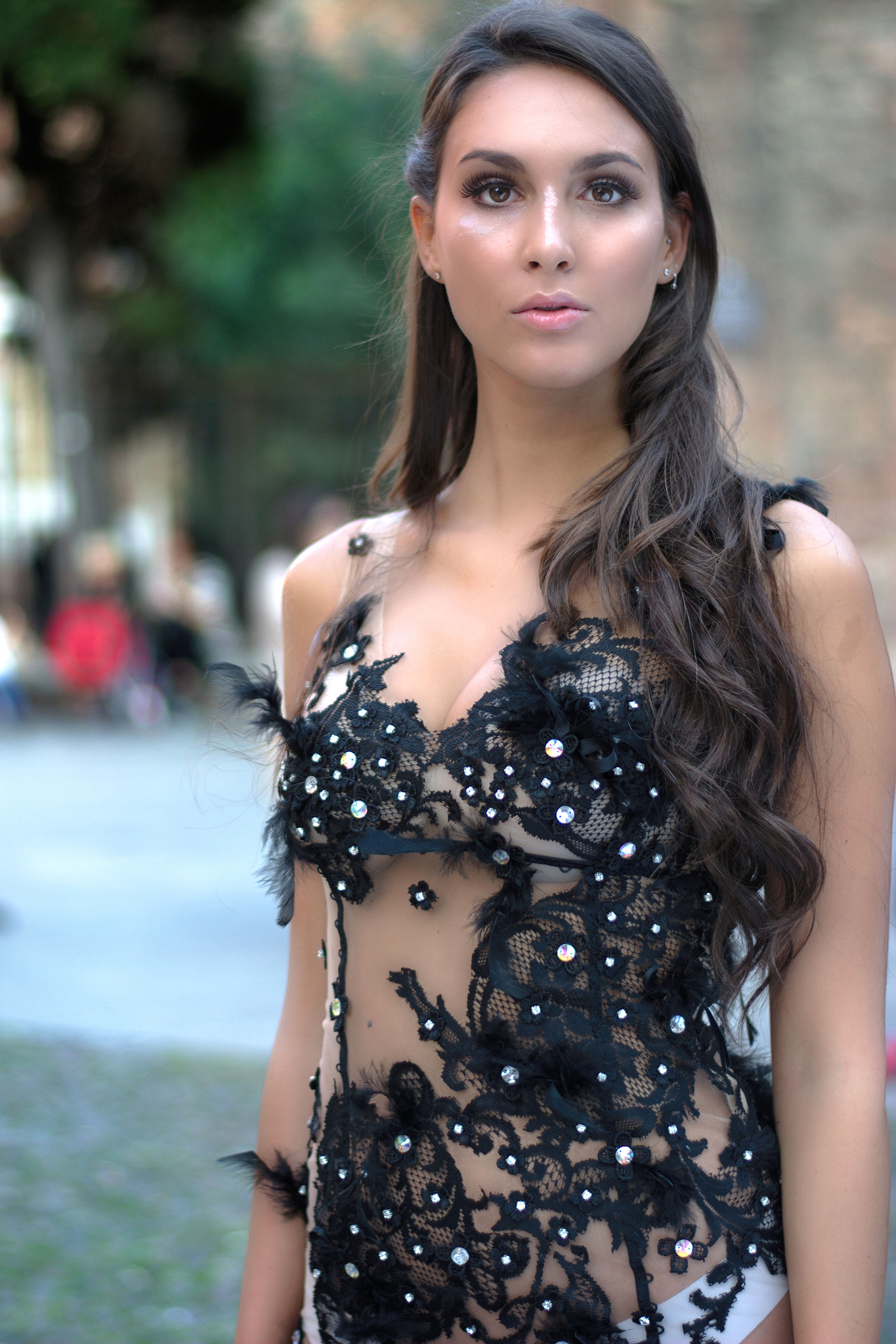 50.0mm F1.8 sample photo. Black trasparent dress photography
