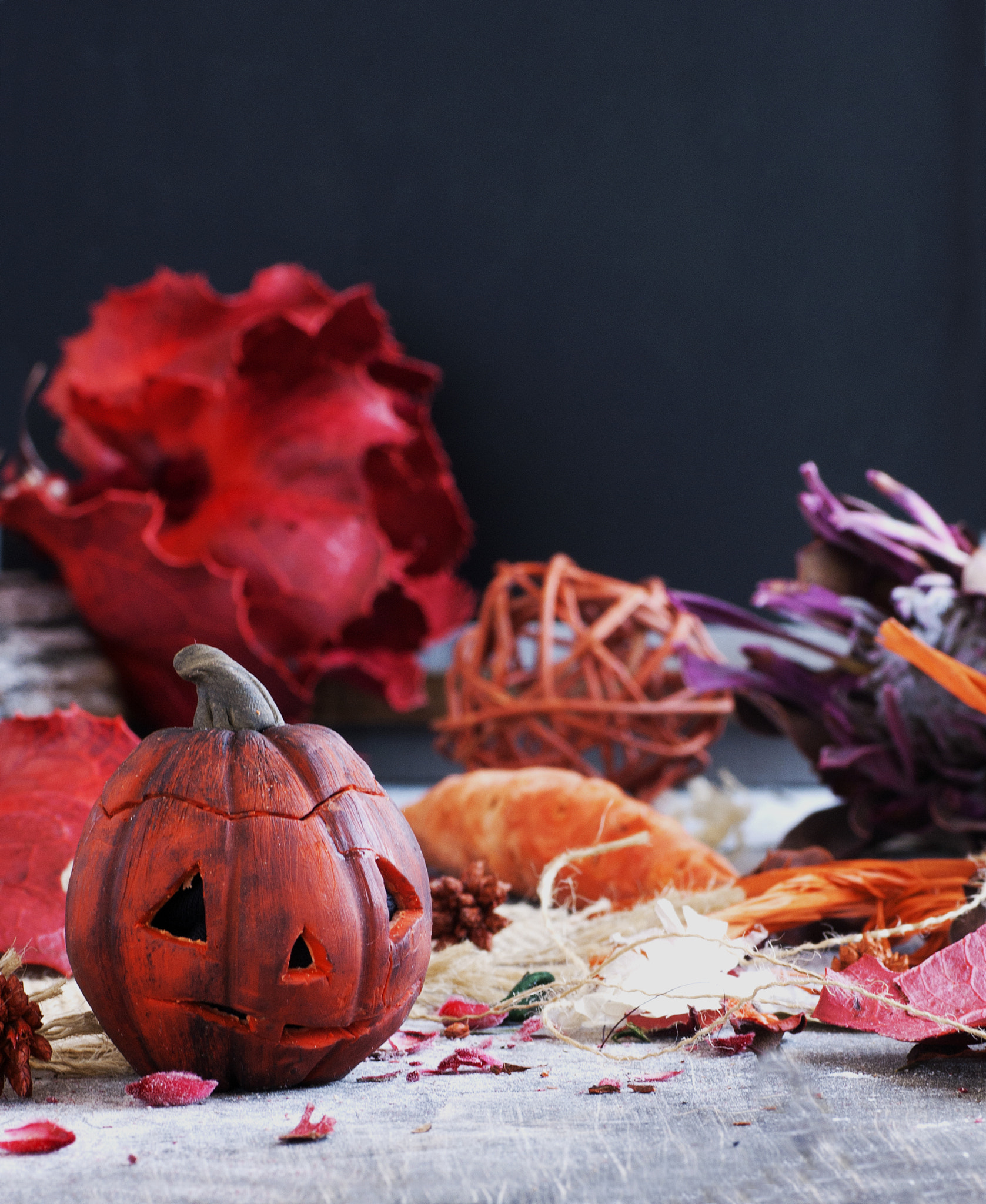 Sigma 70mm F2.8 EX DG Macro sample photo. Decorative pumpkin for halloween with dried flowers photography