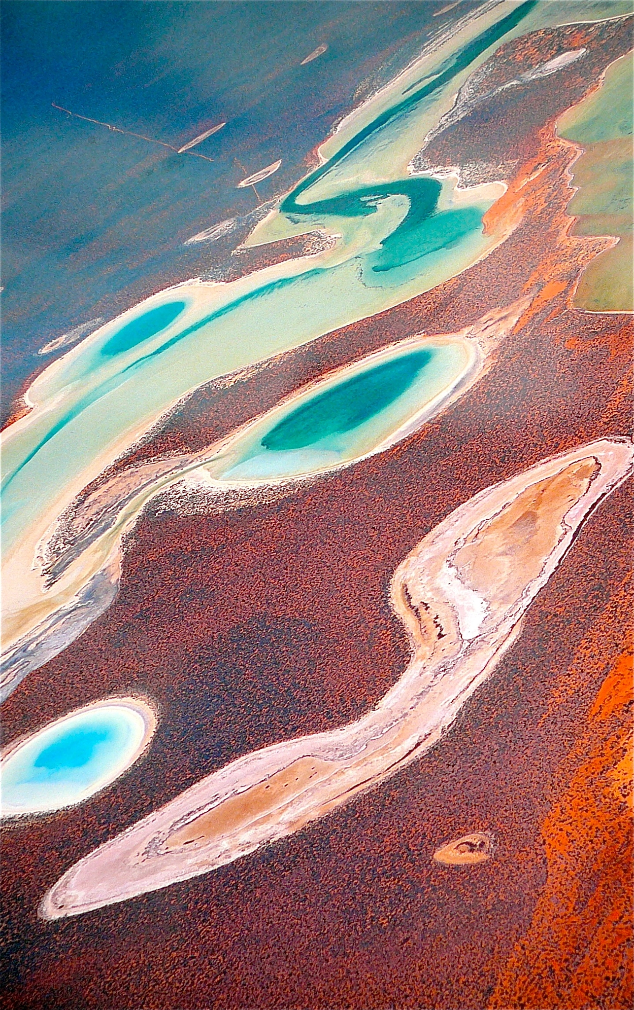 Panasonic DMC-TZ1 sample photo. Salt pans in central australia from 36,000' photography