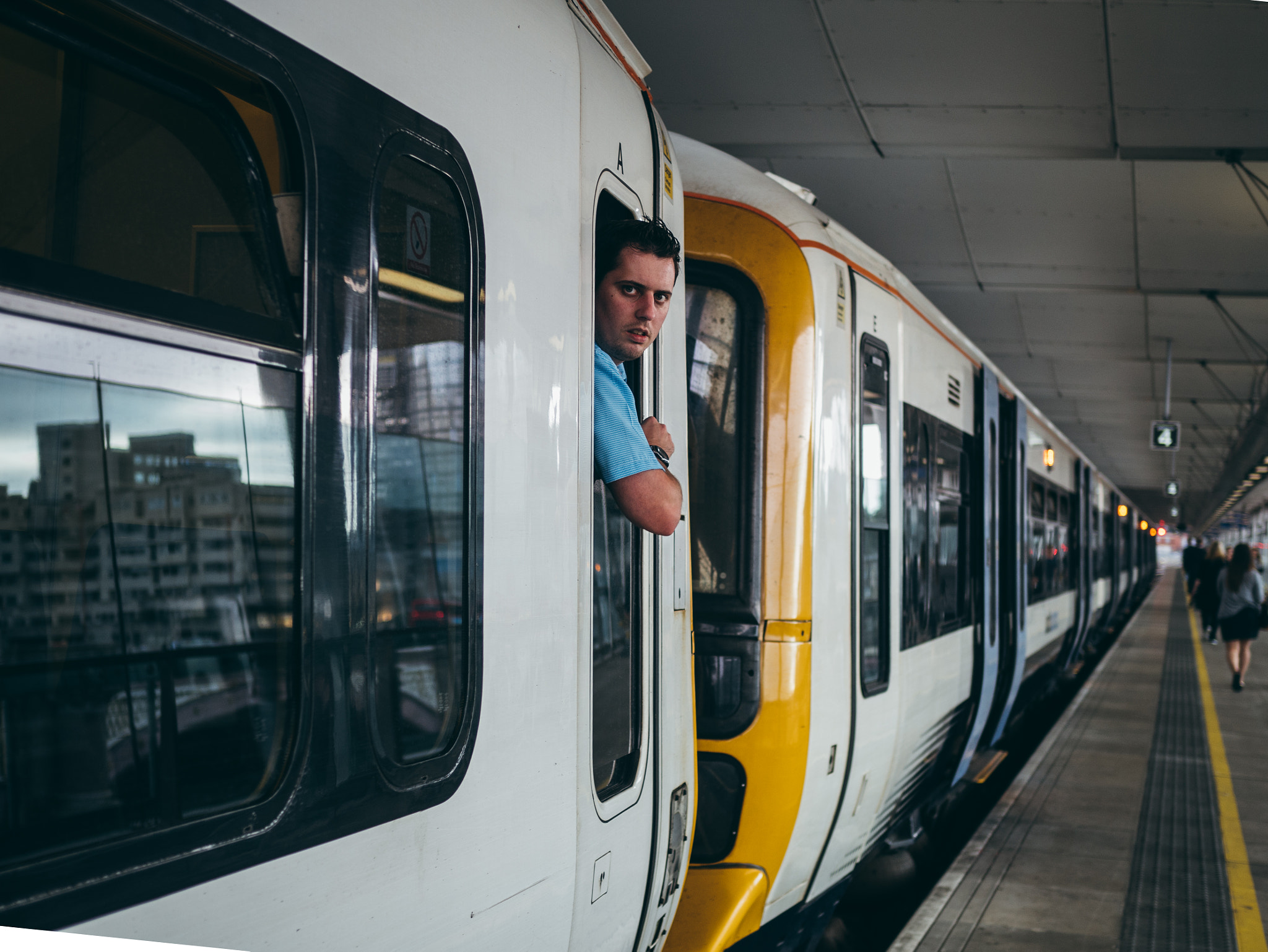 Olympus PEN-F sample photo. Train driver photography