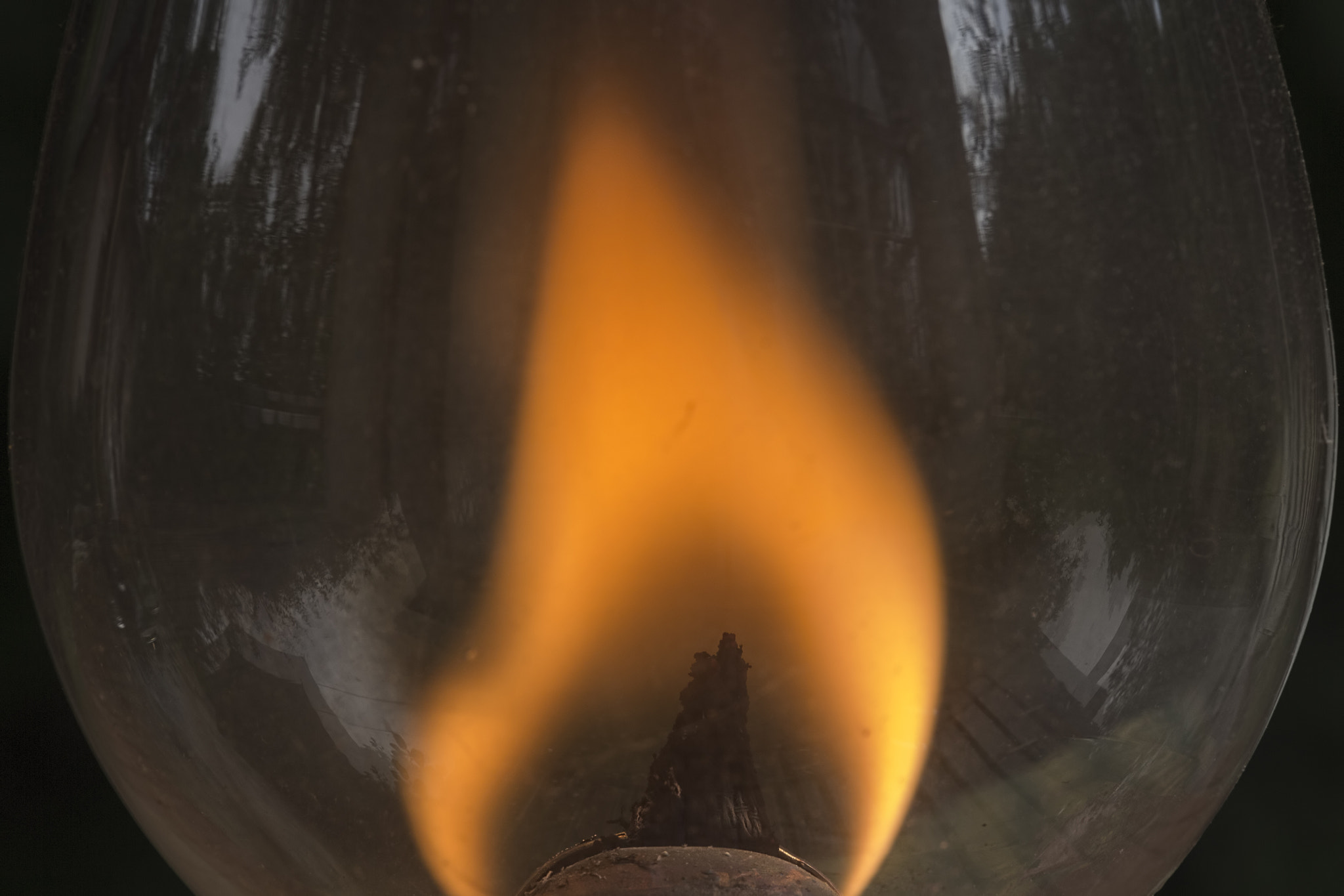 Sigma 105mm F2.8 EX DG Macro sample photo. Closeup of a flame of vintage oil lamp, abstract image. photography