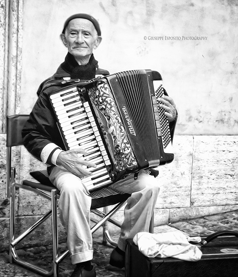 Nikon E5400 sample photo. Roman accordion player photography