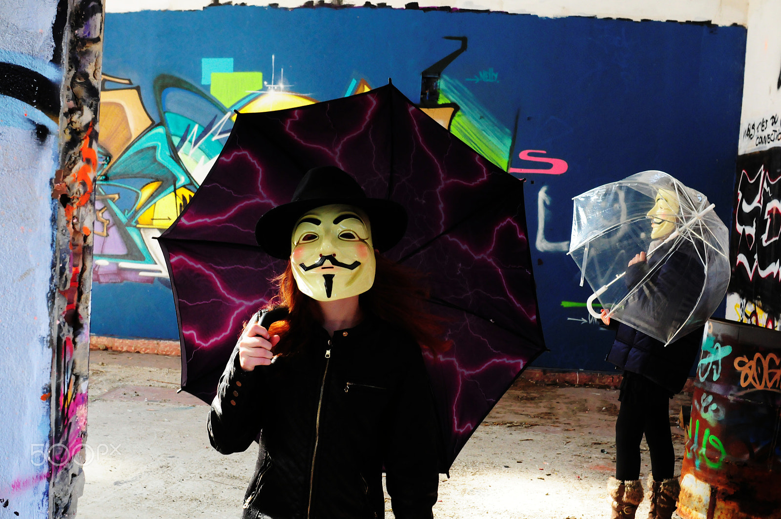 Nikon D300S sample photo. Anonymous with umbrellas photography