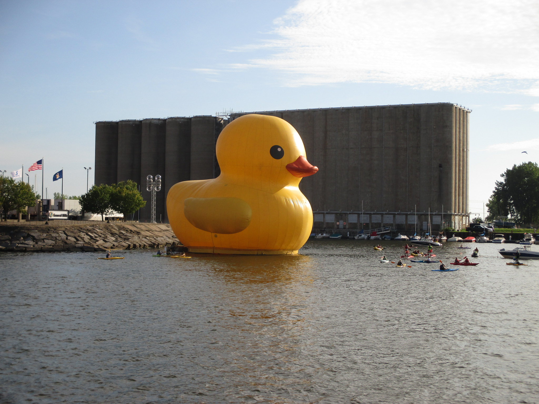 Canon PowerShot ELPH 135 (IXUS 145 / IXY 120) sample photo. Duck with kayakers 20160827 photography