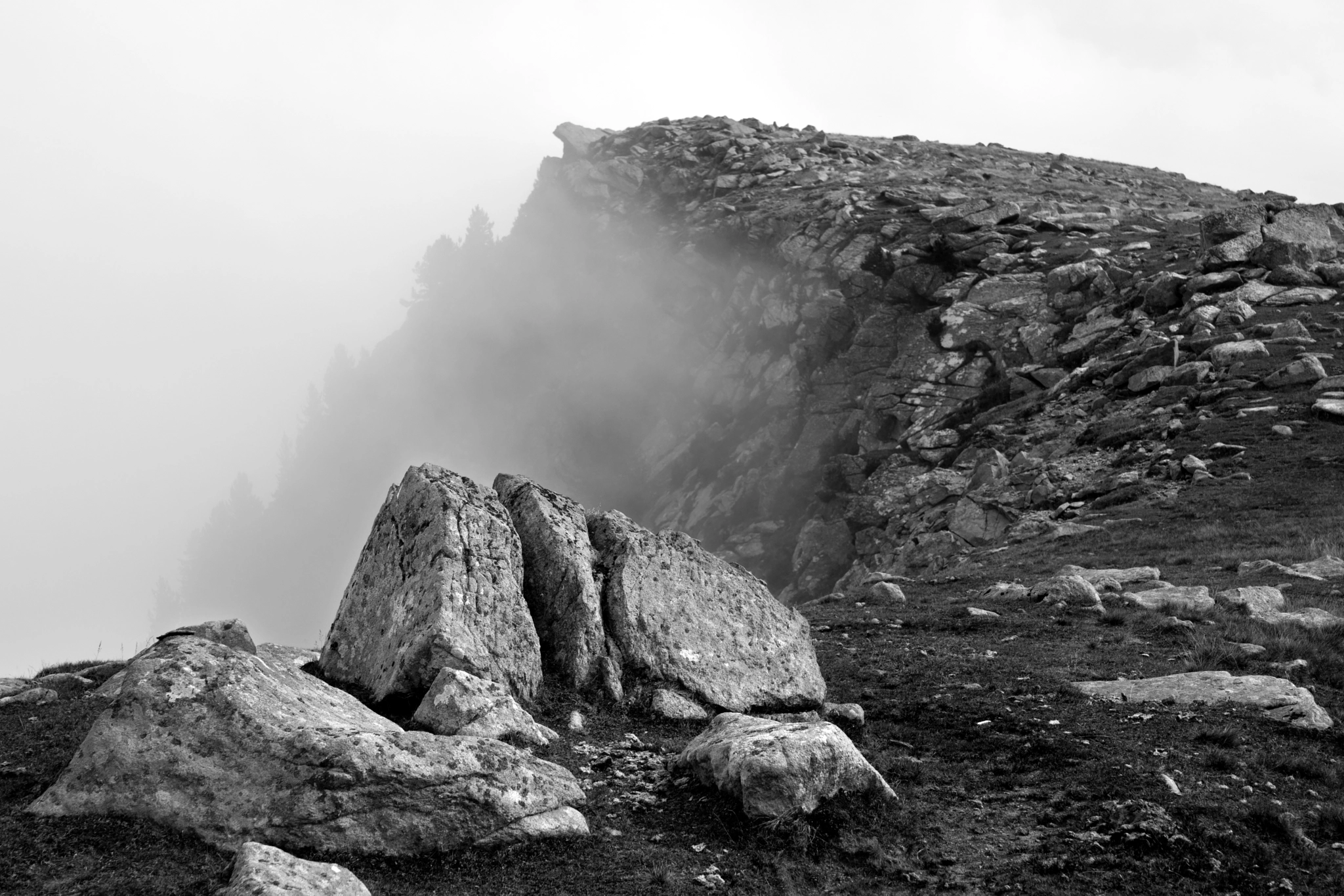 Sony Alpha DSLR-A900 sample photo. Stones and autumn fog photography