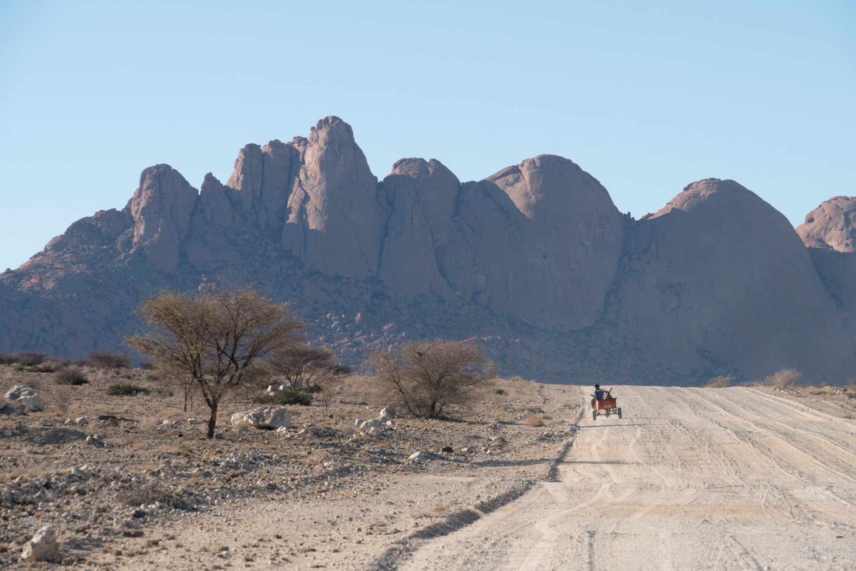 Sony E 18-200mm F3.5-6.3 OSS sample photo. Behind the donkey, spitzkoppe, namibia photography