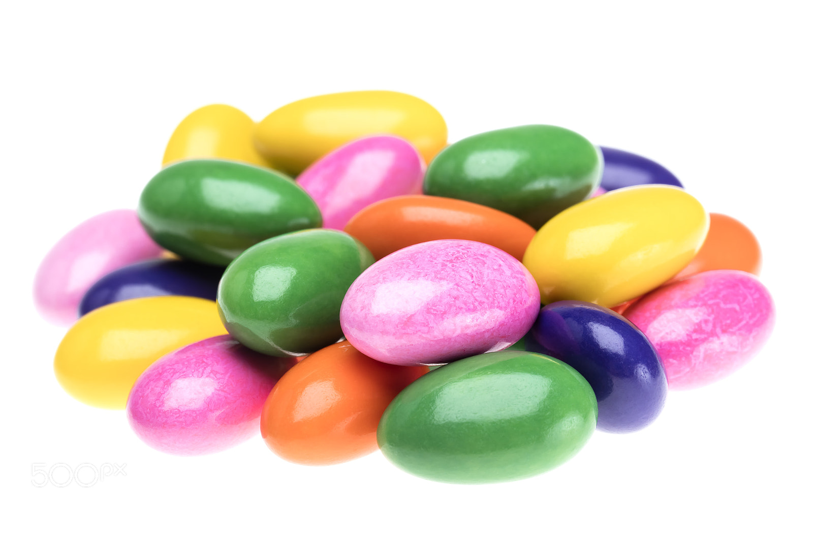 Canon EF 100mm F2.8L Macro IS USM sample photo. Jordan almond candy on white background photography