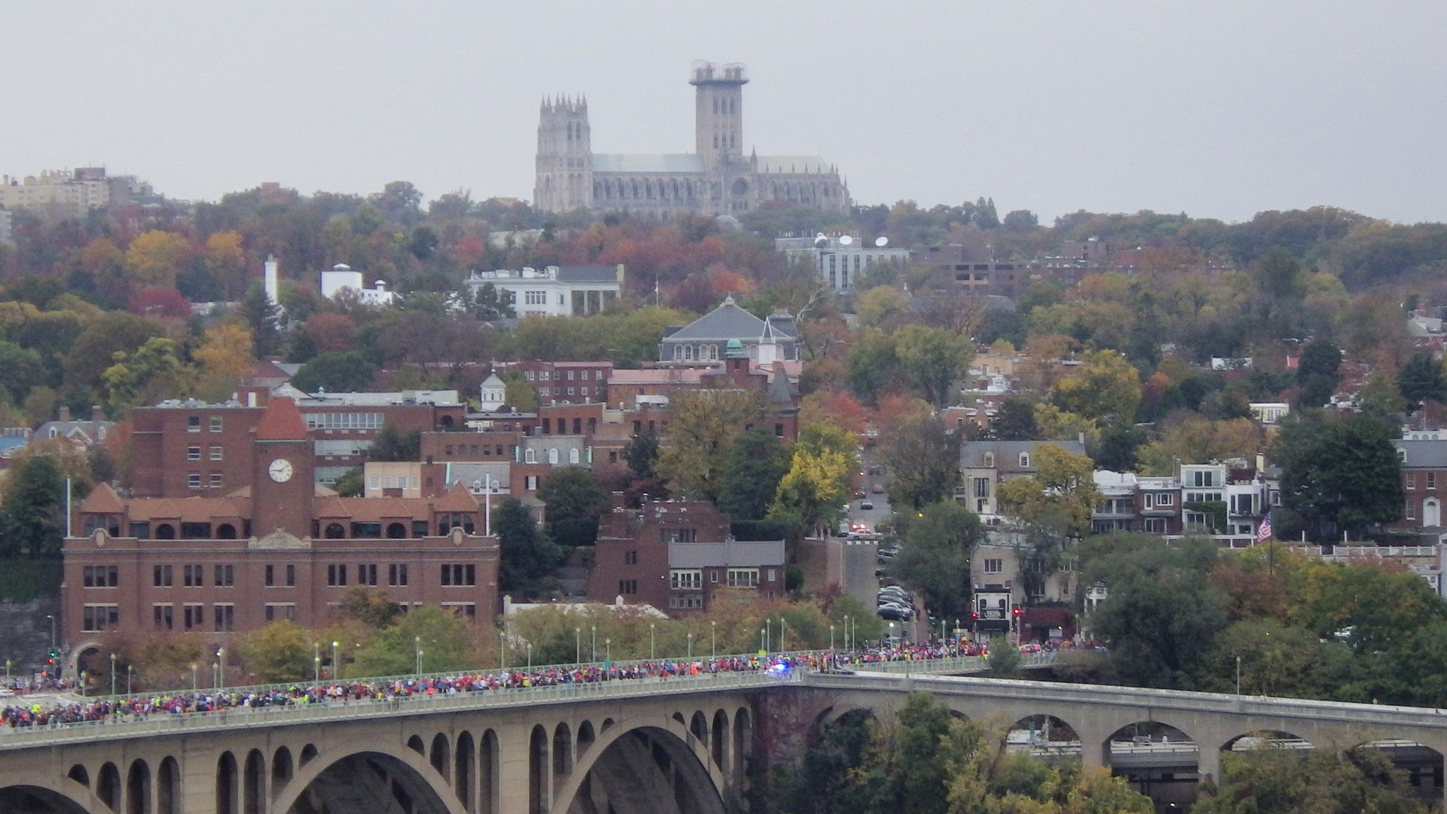Pentax Optio WG-2 GPS sample photo. 012 runners on key bridge, georgetown photography