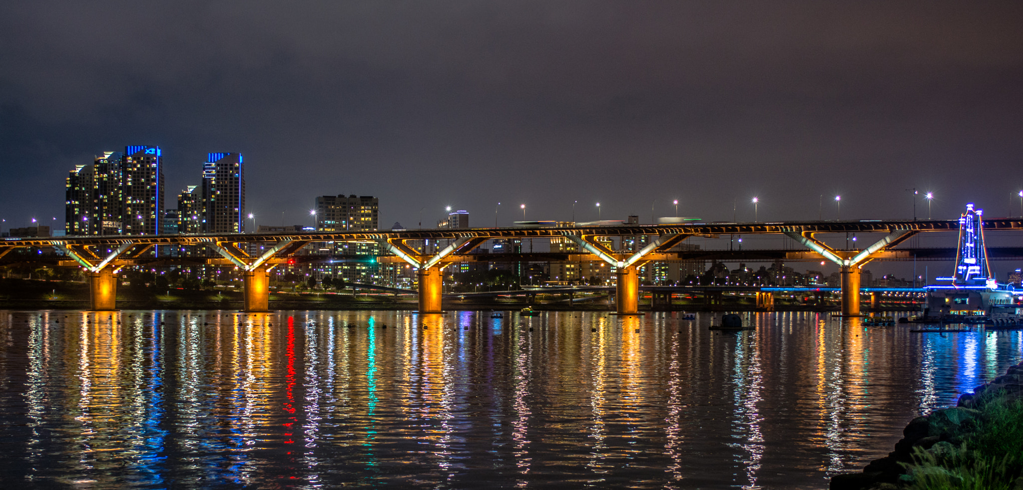 Nikon D7100 + AF Zoom-Nikkor 35-70mm f/2.8D sample photo. Colored bridge photography