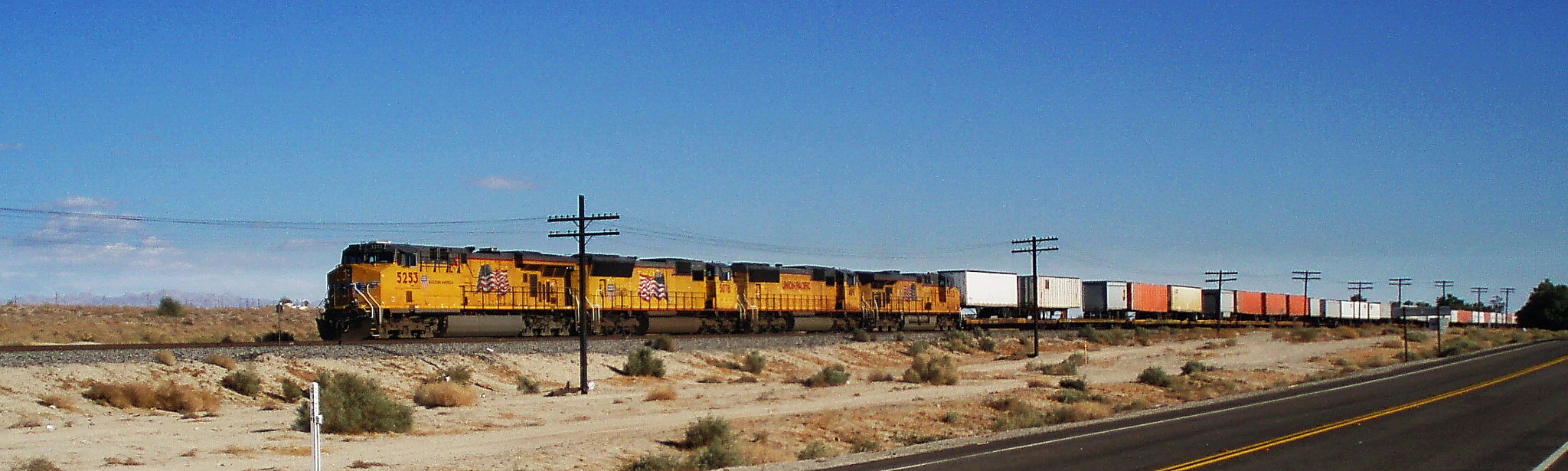 Olympus u710,S710 sample photo. Freight train - hwy 111 near indio photography