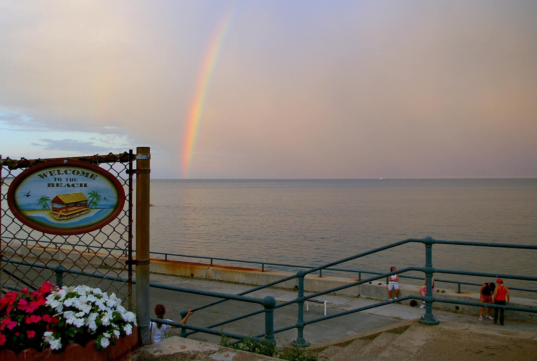 Pentax *ist DS sample photo. Rainbow over winthrop beach photography