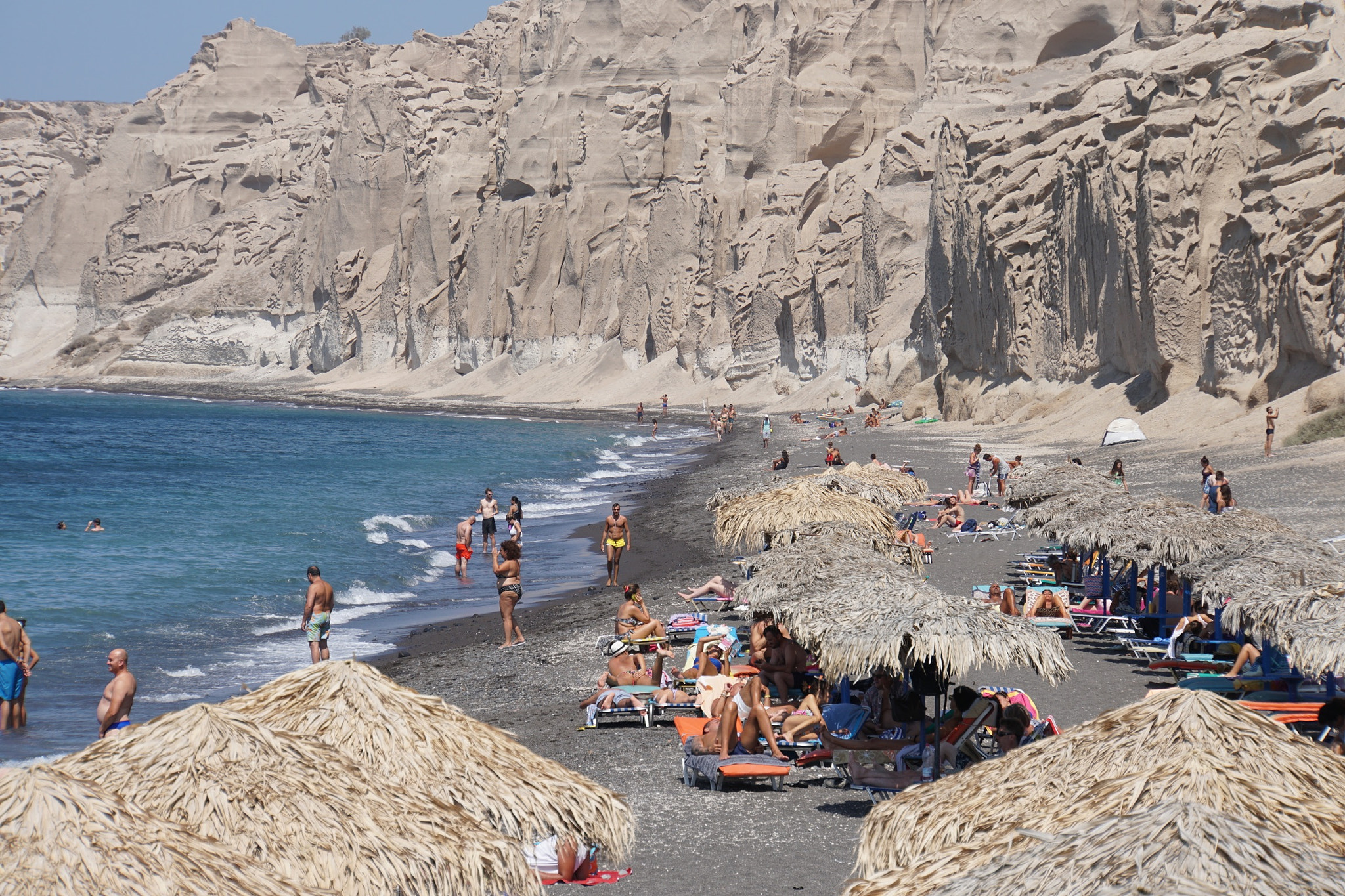 Sony E 18-200mm F3.5-6.3 OSS LE sample photo. Santorini vlyxada beach photography