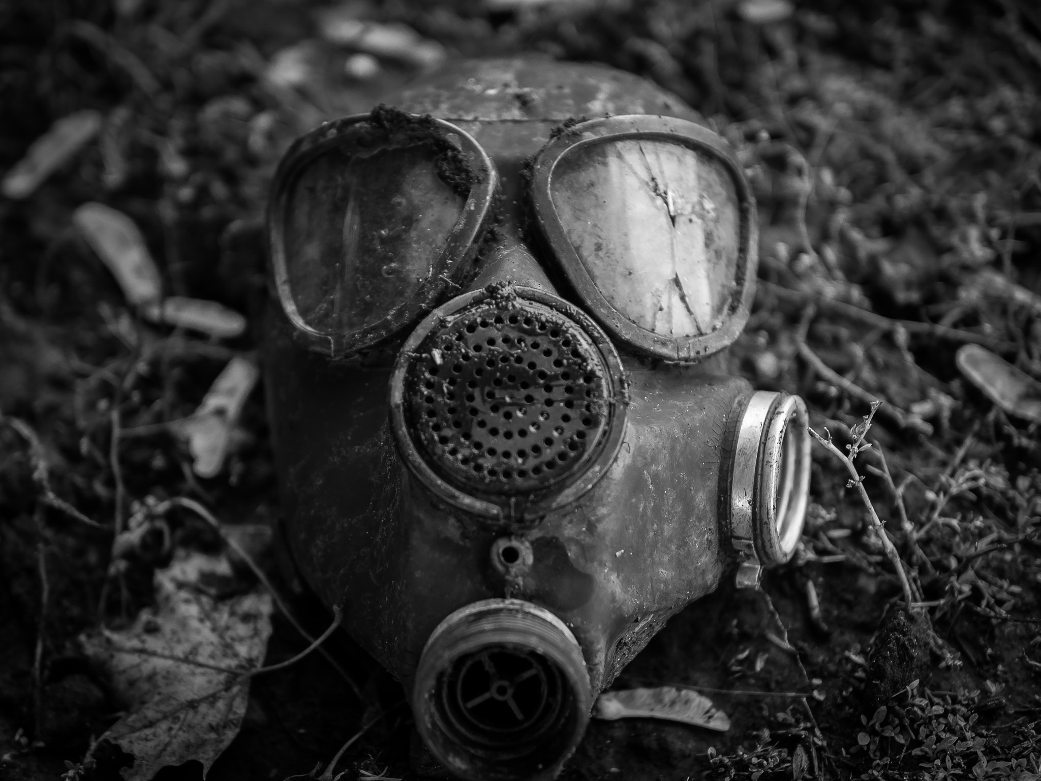 Olympus OM-D E-M10 sample photo. Gas mask photography