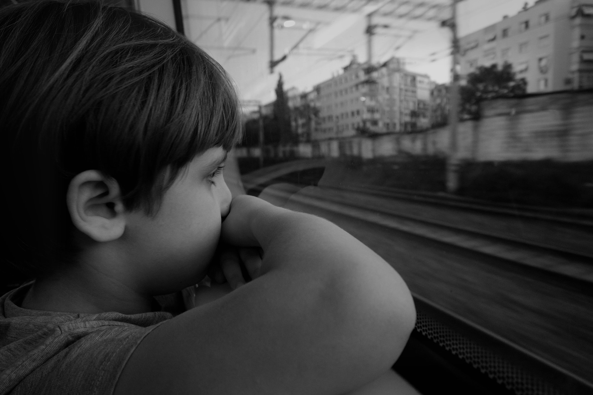Samsung NX mini sample photo. Son and railways photography