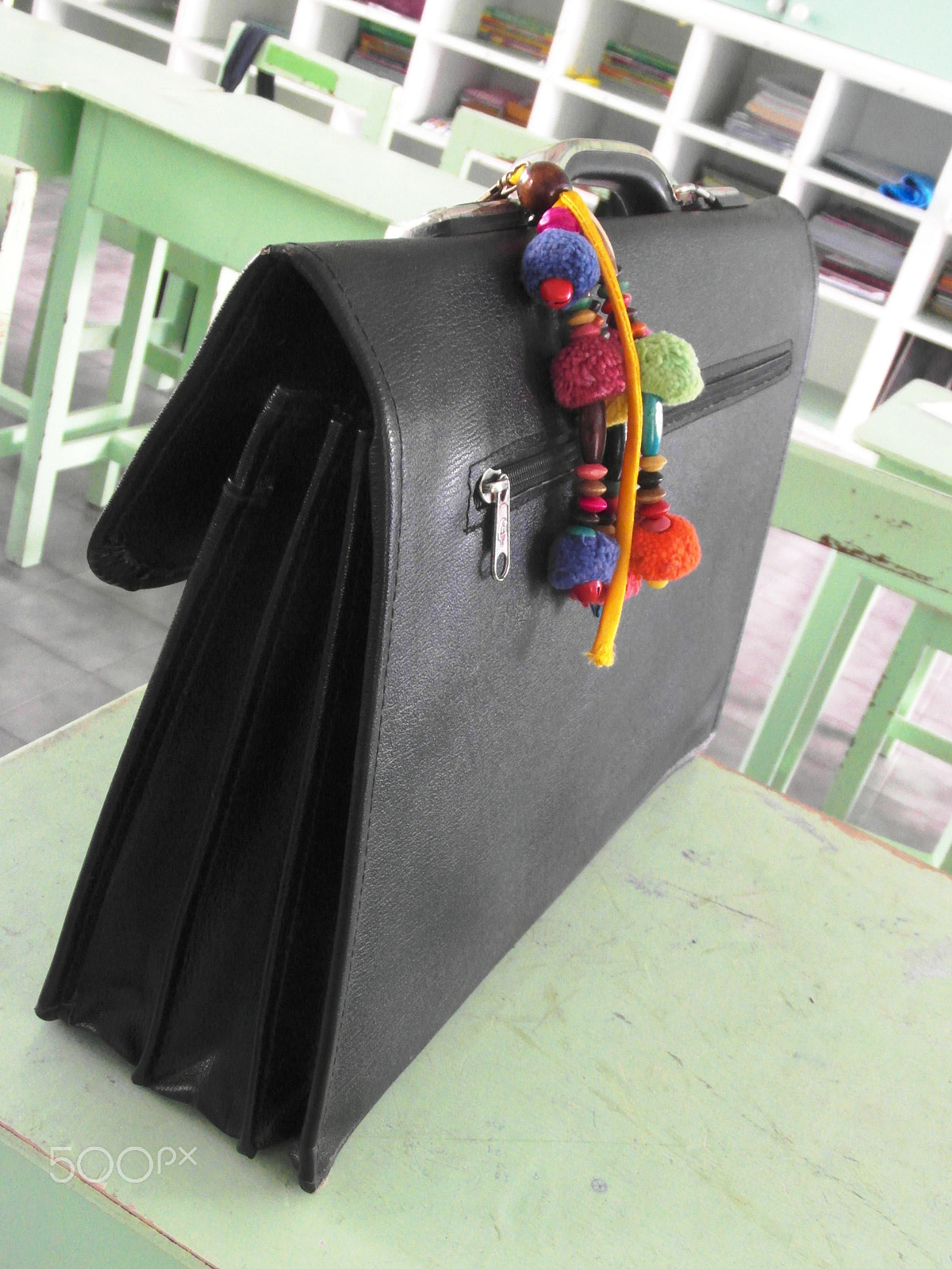 Samsung WB750 sample photo. School bag on a classroom desk photography