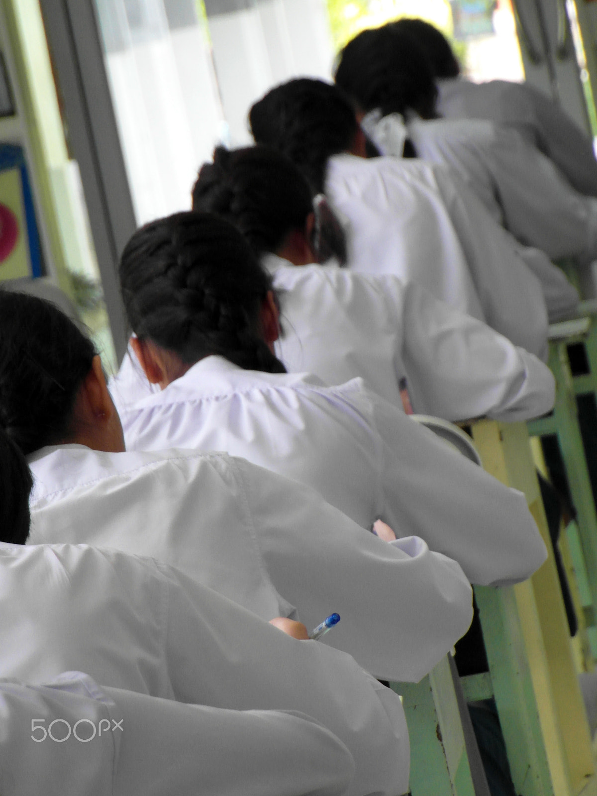 Samsung WB750 sample photo. School students taking an exam photography