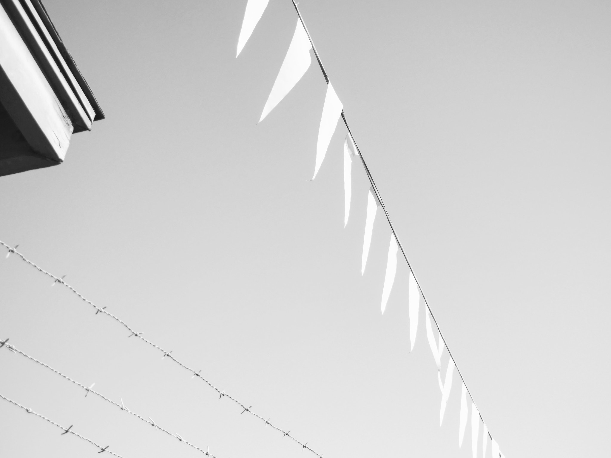 LUMIX G VARIO 12-60/F3.5-5.6 sample photo. Bunting flags and barb wire photography