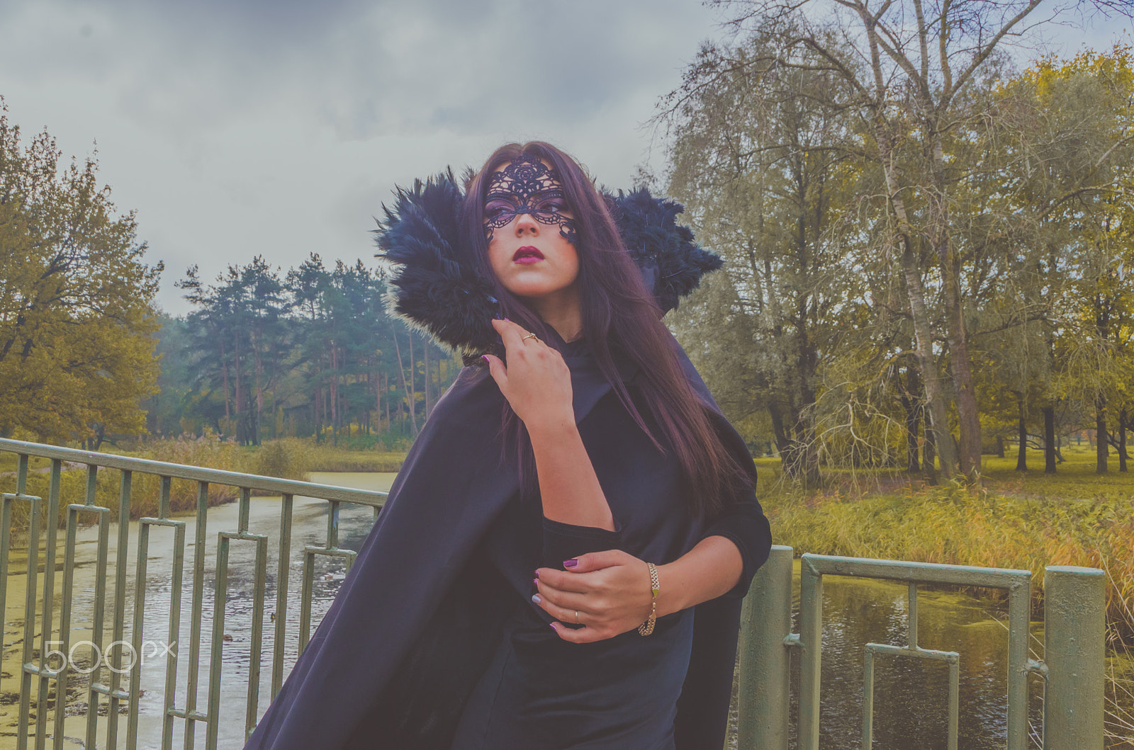 Sigma 18-250mm F3.5-6.3 DC OS HSM sample photo. Beautiful girl in a black mask and a dress. photography
