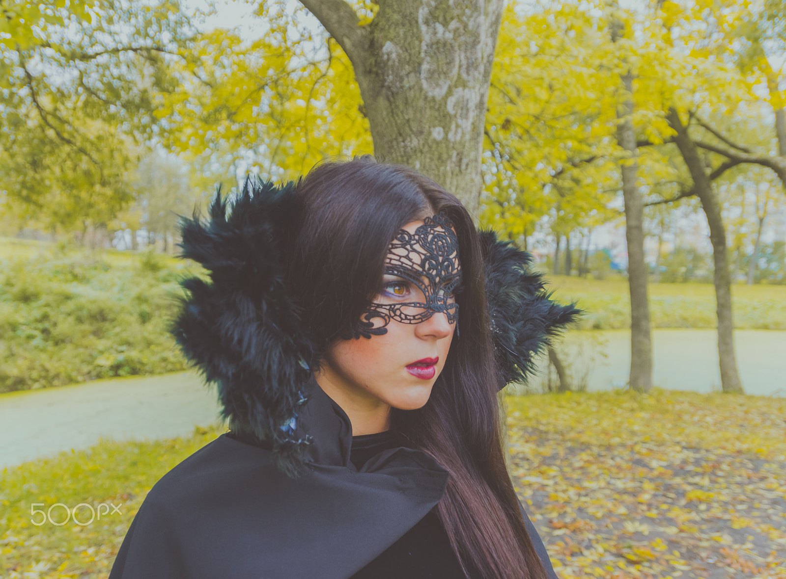 Nikon D7000 sample photo. Beautiful girl in a black mask and a dress. photography