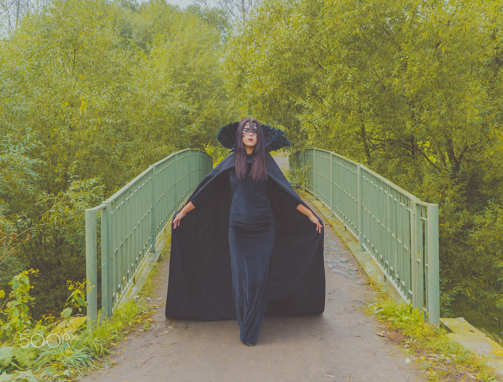 Nikon D7000 + Sigma 18-250mm F3.5-6.3 DC OS HSM sample photo. Beautiful girl in a black mask and a dress. photography