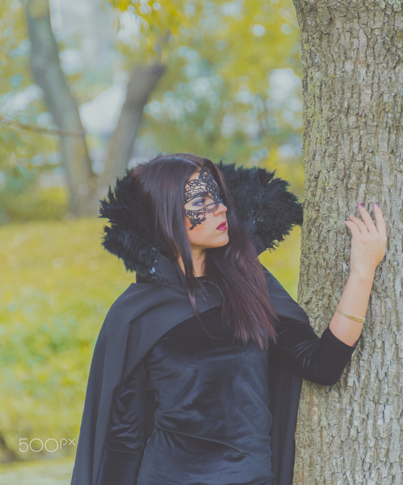 Nikon D7000 sample photo. Beautiful girl in a black mask and a dress. photography