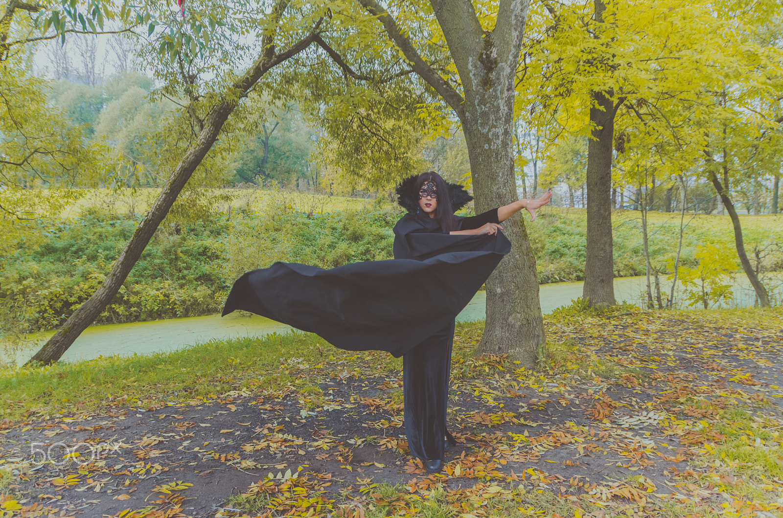 Sigma 18-250mm F3.5-6.3 DC OS HSM sample photo. Beautiful girl in a black mask and a dress. photography