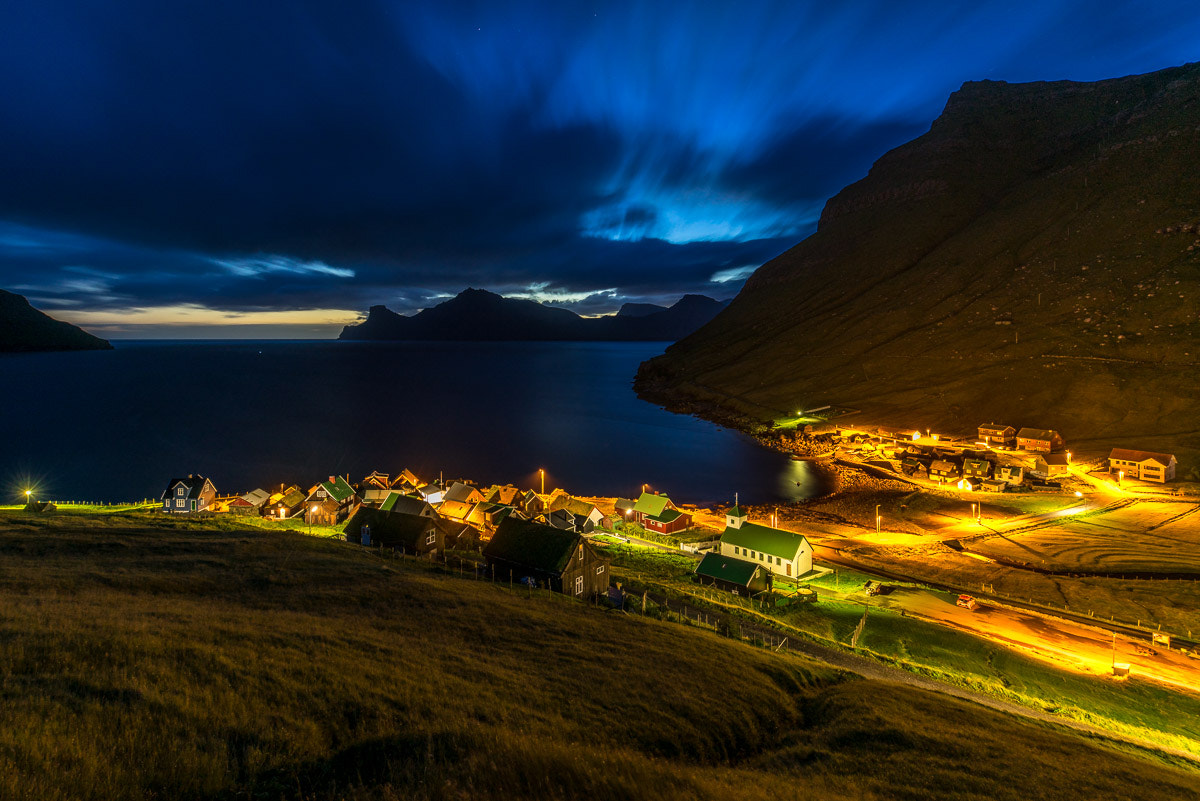 Sony a7R sample photo. Morning glow in elduvik, faroe islands photography