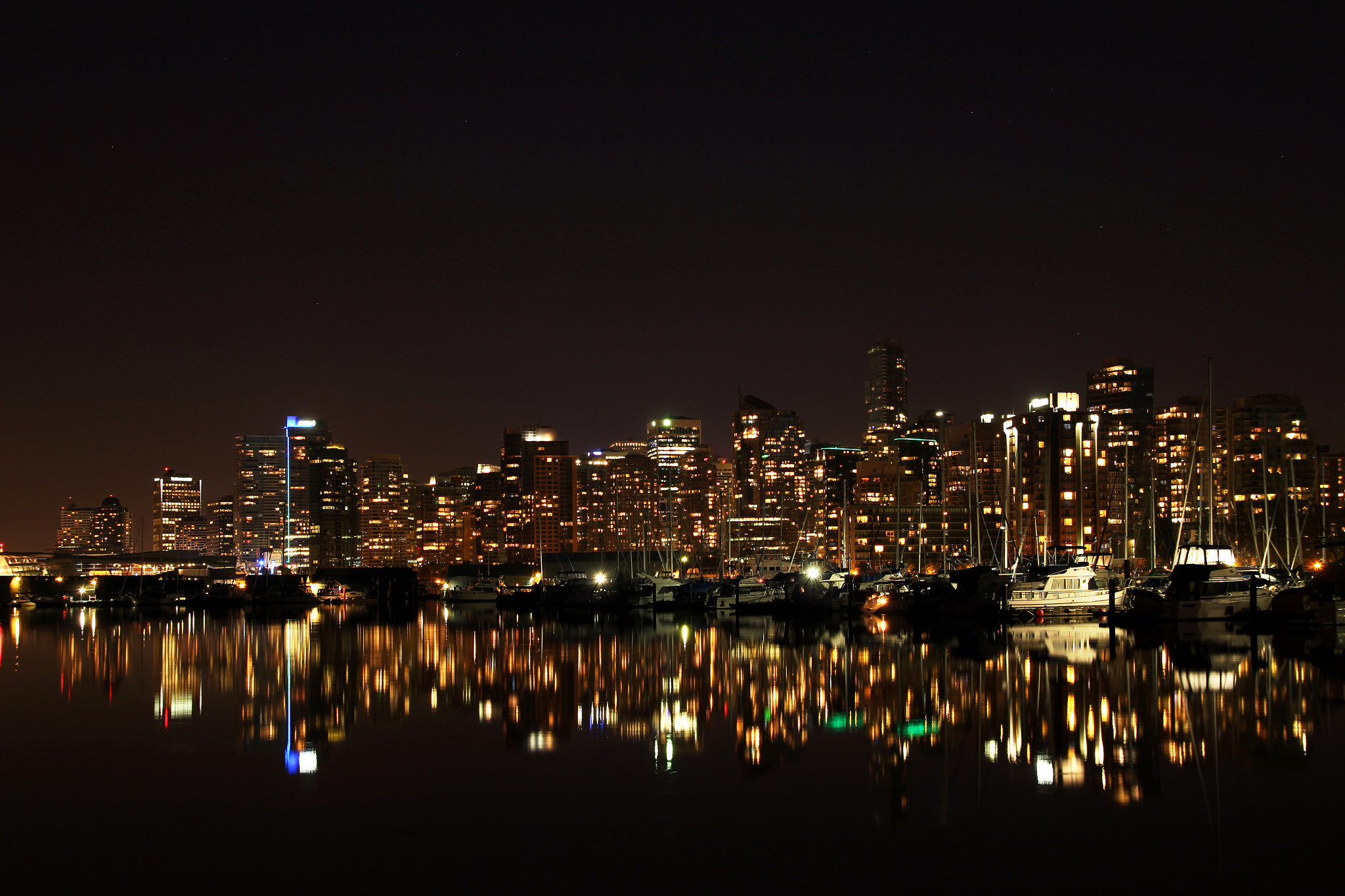 Vancouver skyline at night, Canada by Pieter Tytgat / 500px