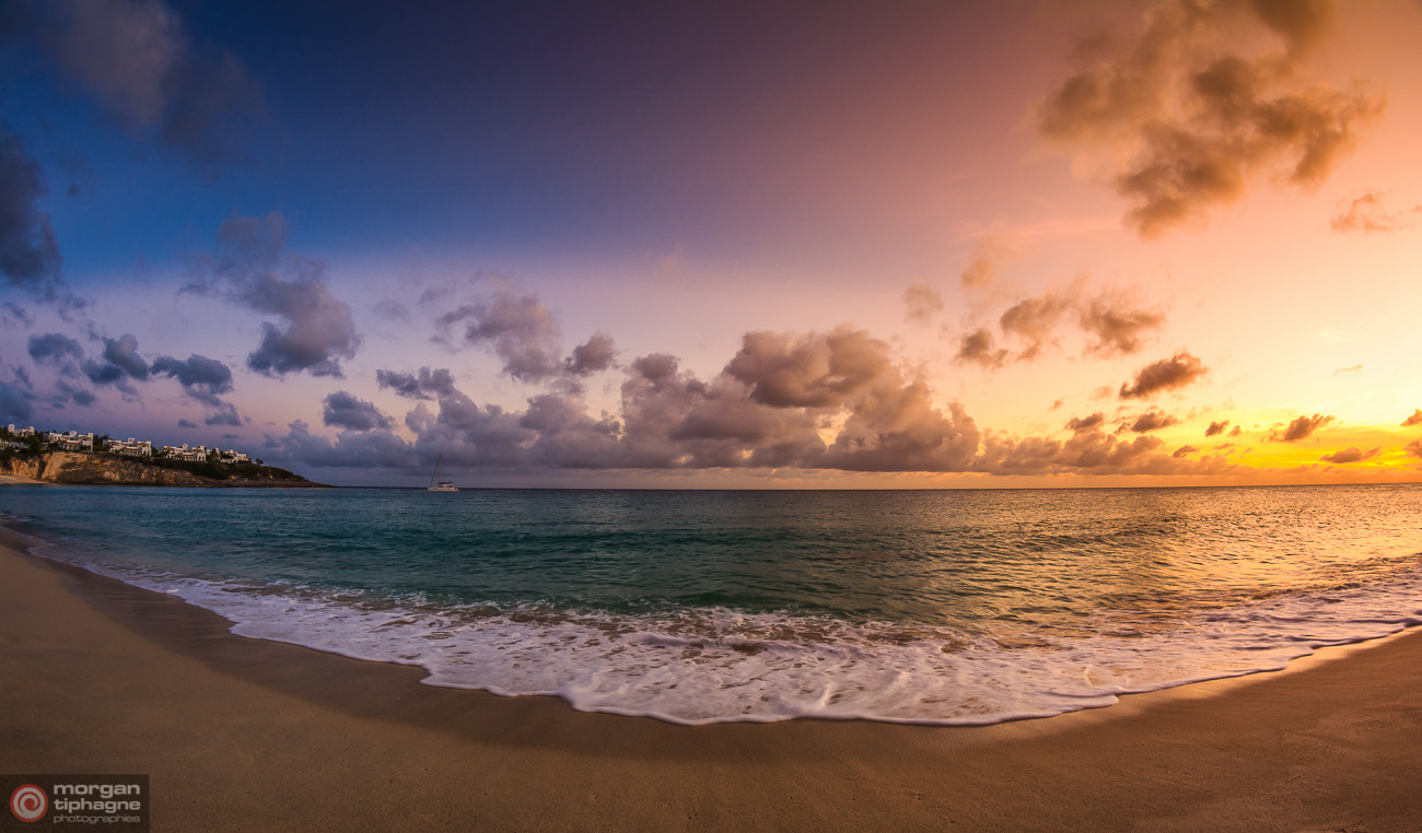 Nikon D7100 + Samyang 8mm F3.5 Aspherical IF MC Fisheye sample photo. Sunset at baie longue photography